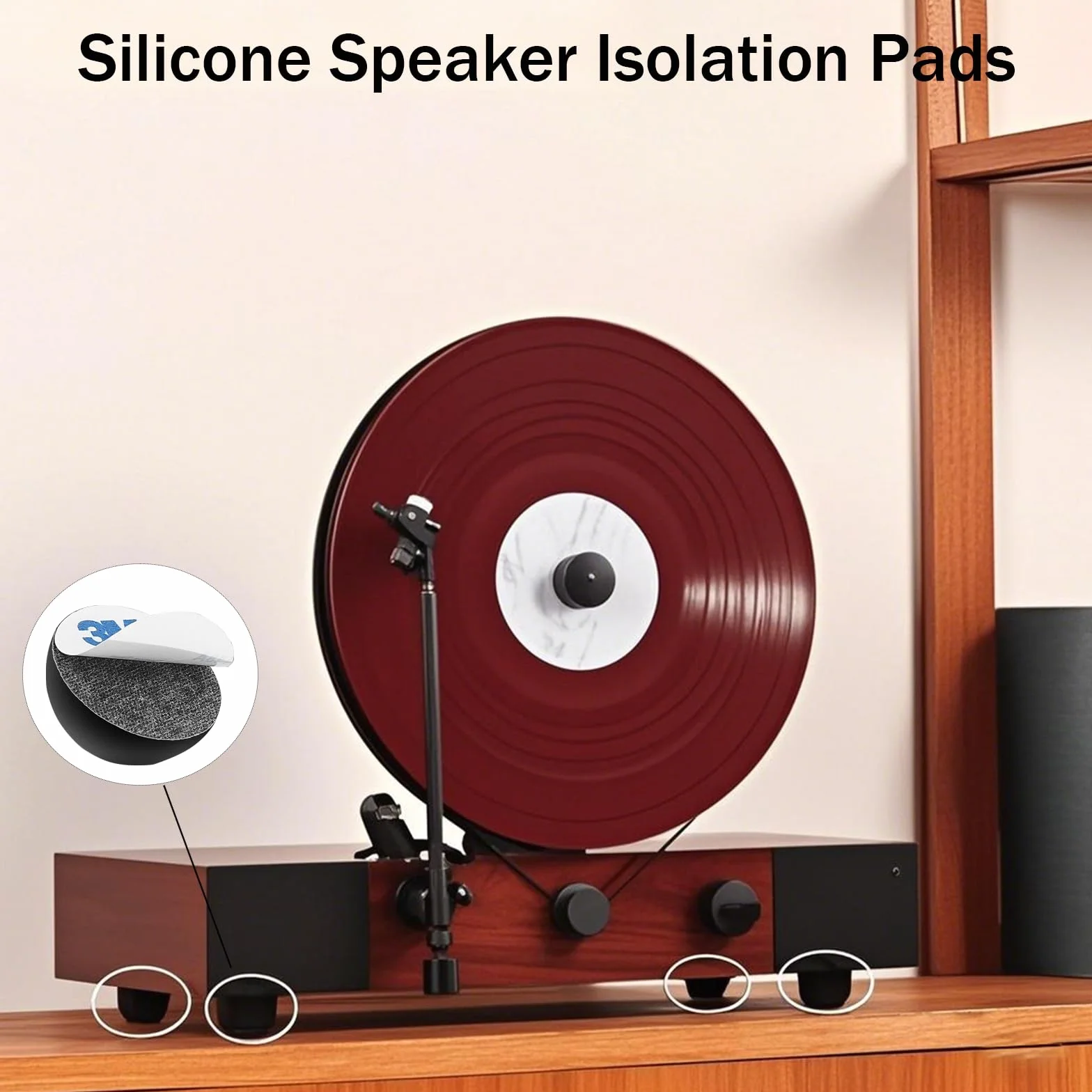 10 Piezas 30mm Almohadilla Pies de Goma Parachoques de Hemisferio de Silicona Negro Almohadillas de Goma Antideslizantes para Subwoofers Muebles Electronica Electrodomésticos