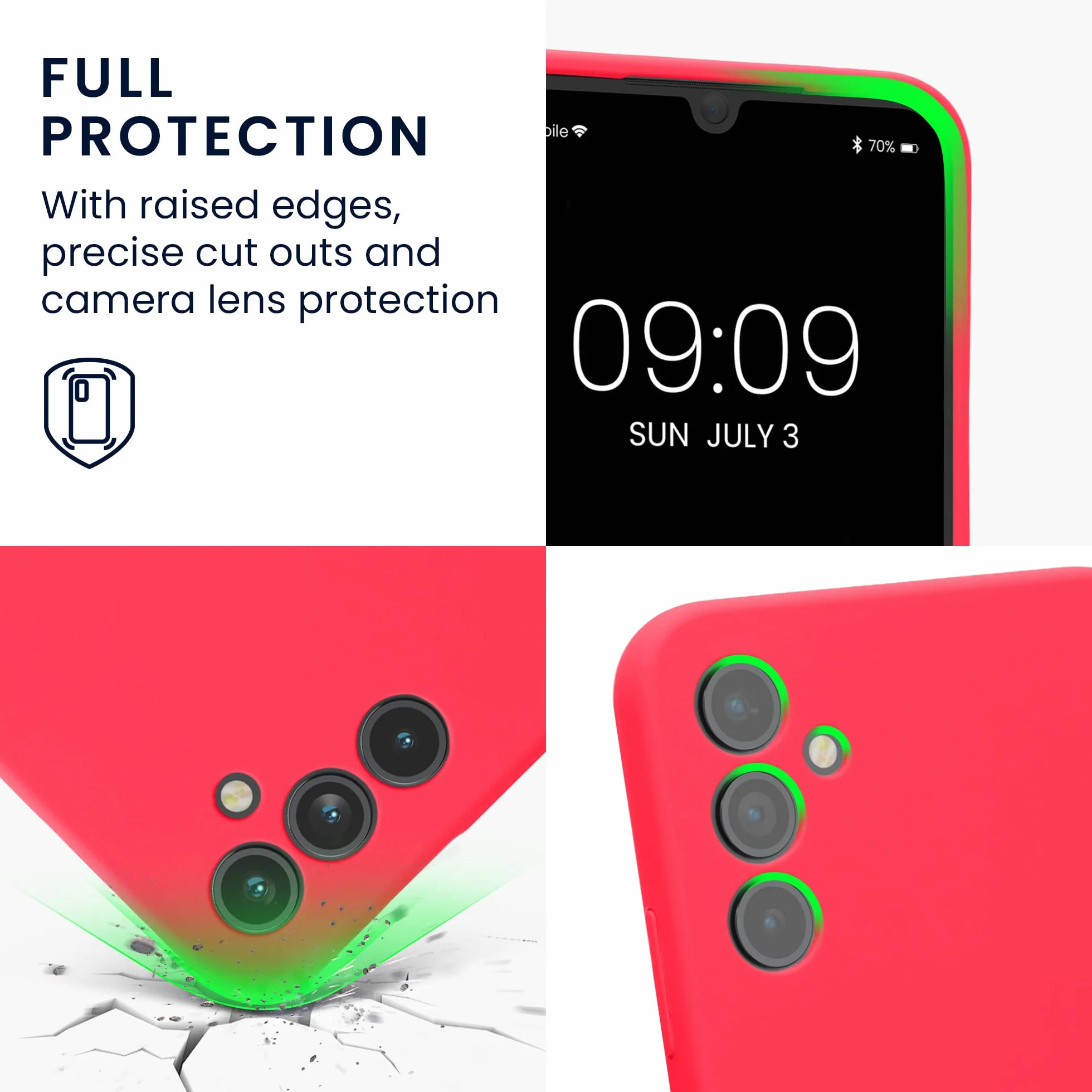 kwmobile Carcasa Compatible con Samsung Galaxy A34 5G Funda TPU Silicona Protector antigolpes Rosa neón