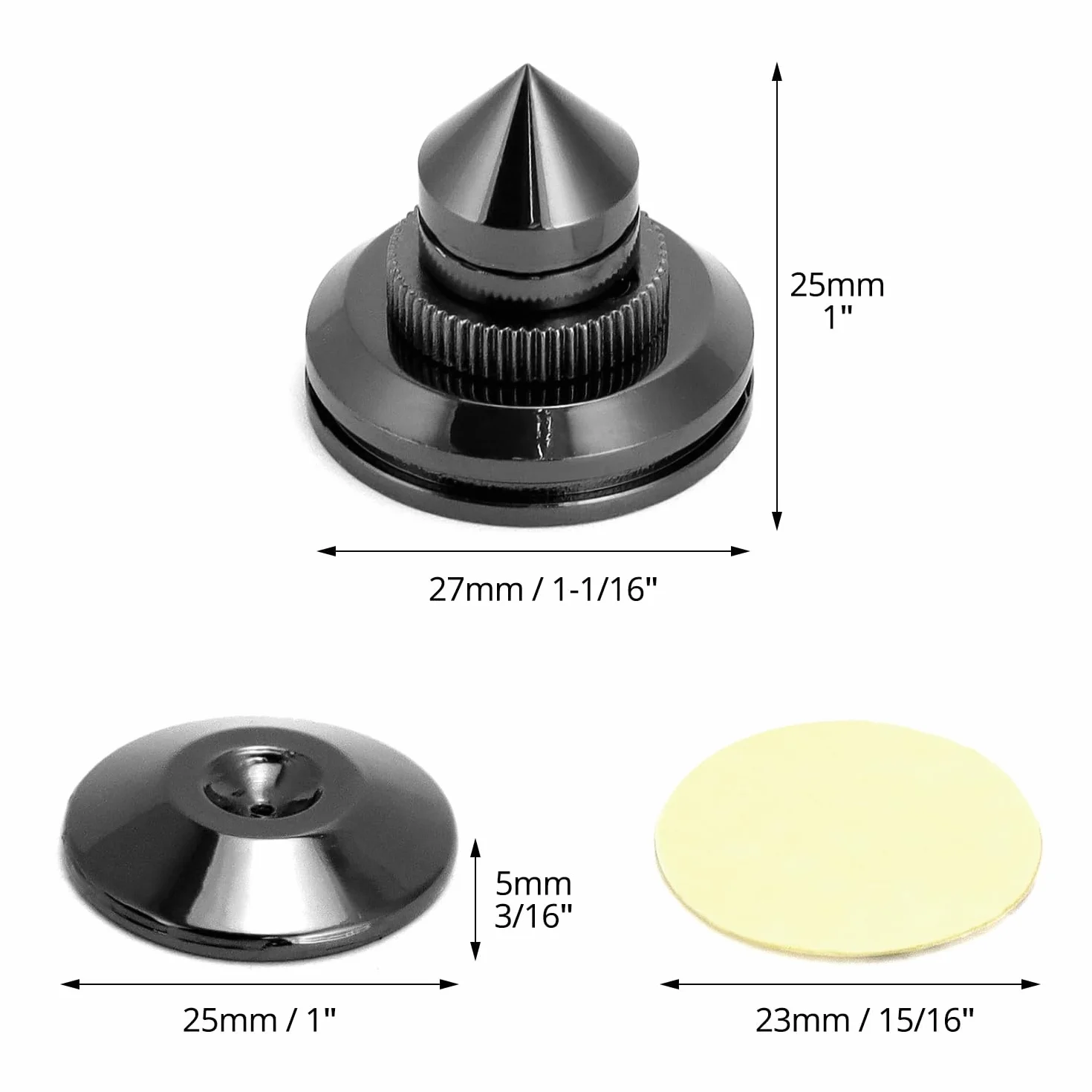 QWORK 8 Piezas Puntas para Altavoces, Soportes de Latón Chapado en Oro, a Prueba de Golpes para HiFi