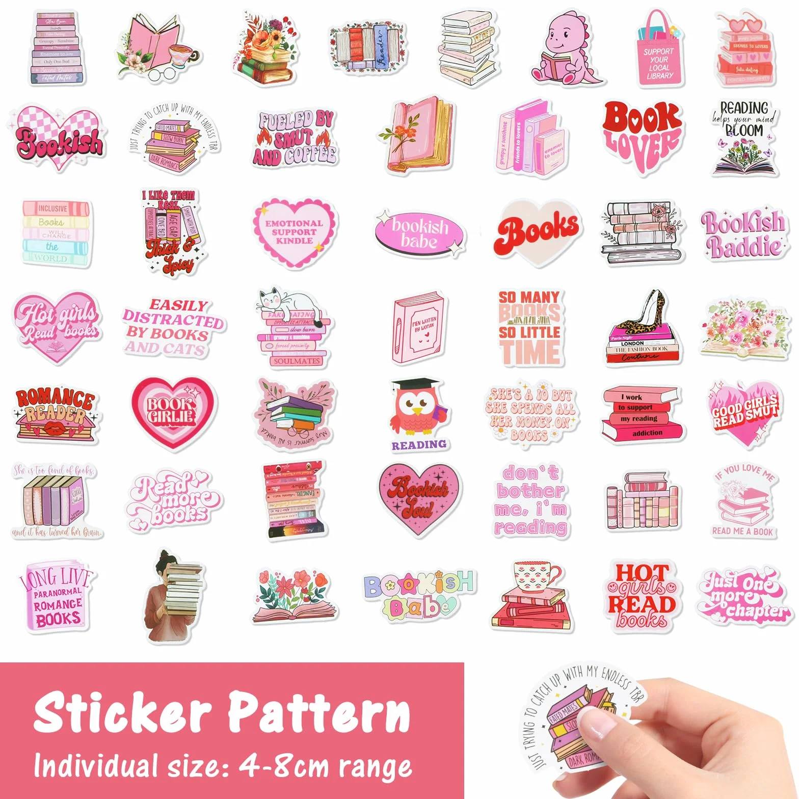 Pegatinas Kawaii para Kindle Rosa Resistente al Agua Juego para Funda Teléfono Móvil Monopatín Ordenador Portátil