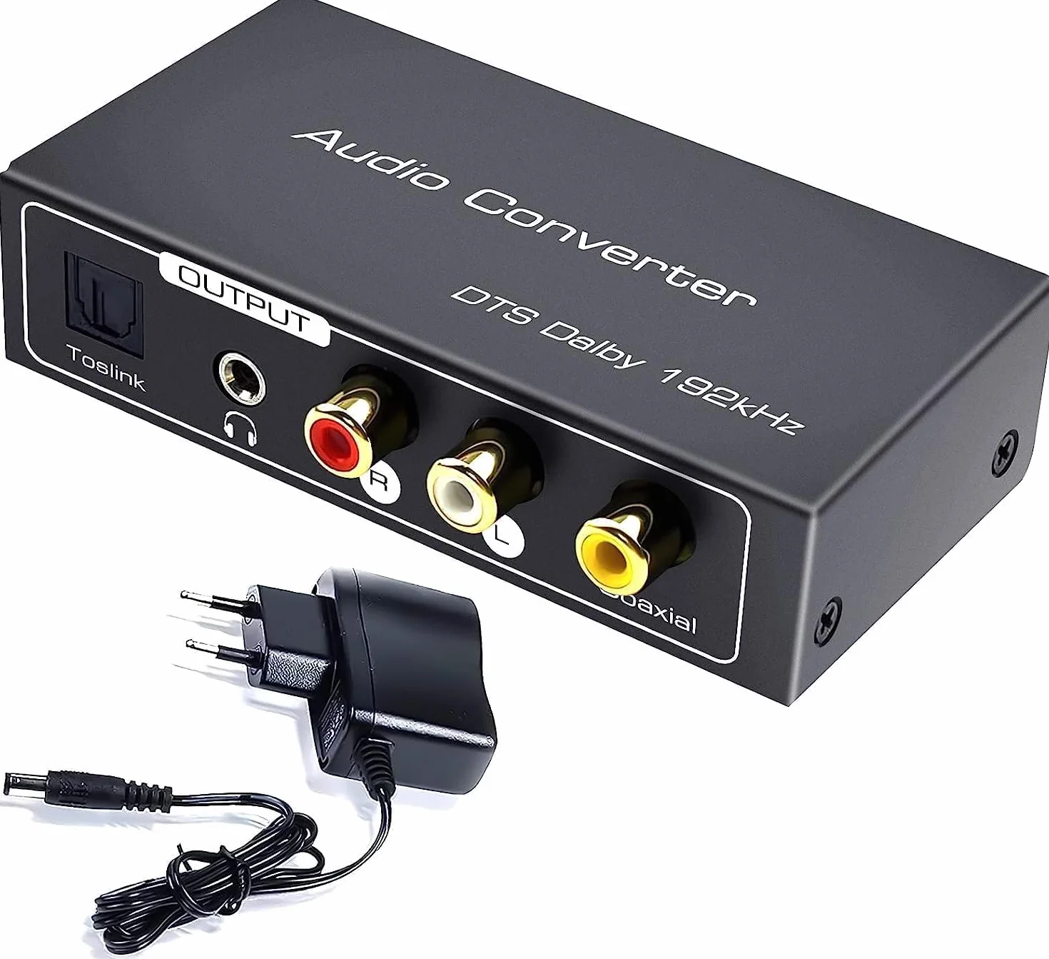 AMANKA HDMI Extractor de Audio 192KHz Convertidor DAC ARC Extractor de Audio Soportar HDMI Audio Digital a Audio Analógico RCA L/R, Toslink y 3,5 mm Jack ARC Adaptador de Audio para TV