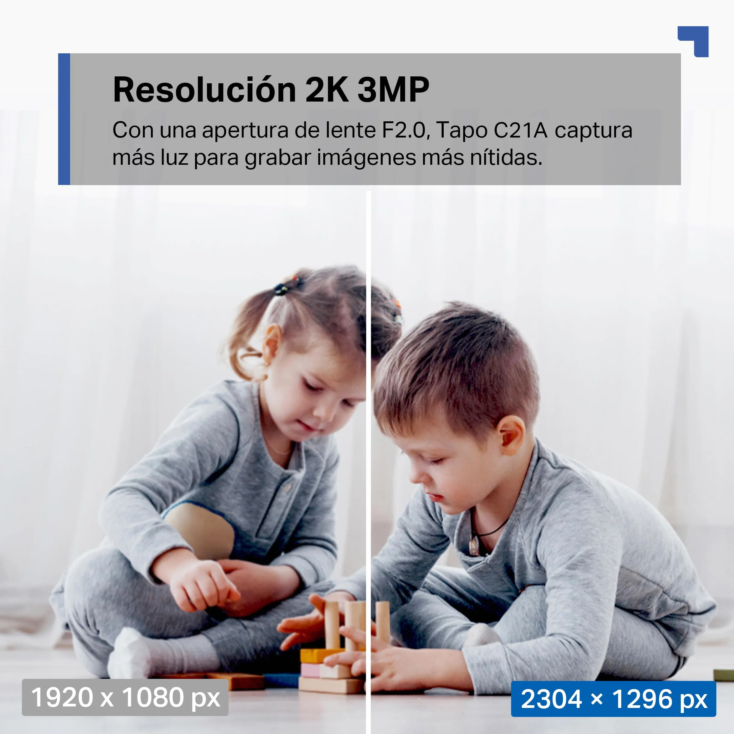 Tapo C21A 2K 3MP Cámara vigilancia WiFi Interior 360° visión Nocturna detección Persona Compatible Alexa