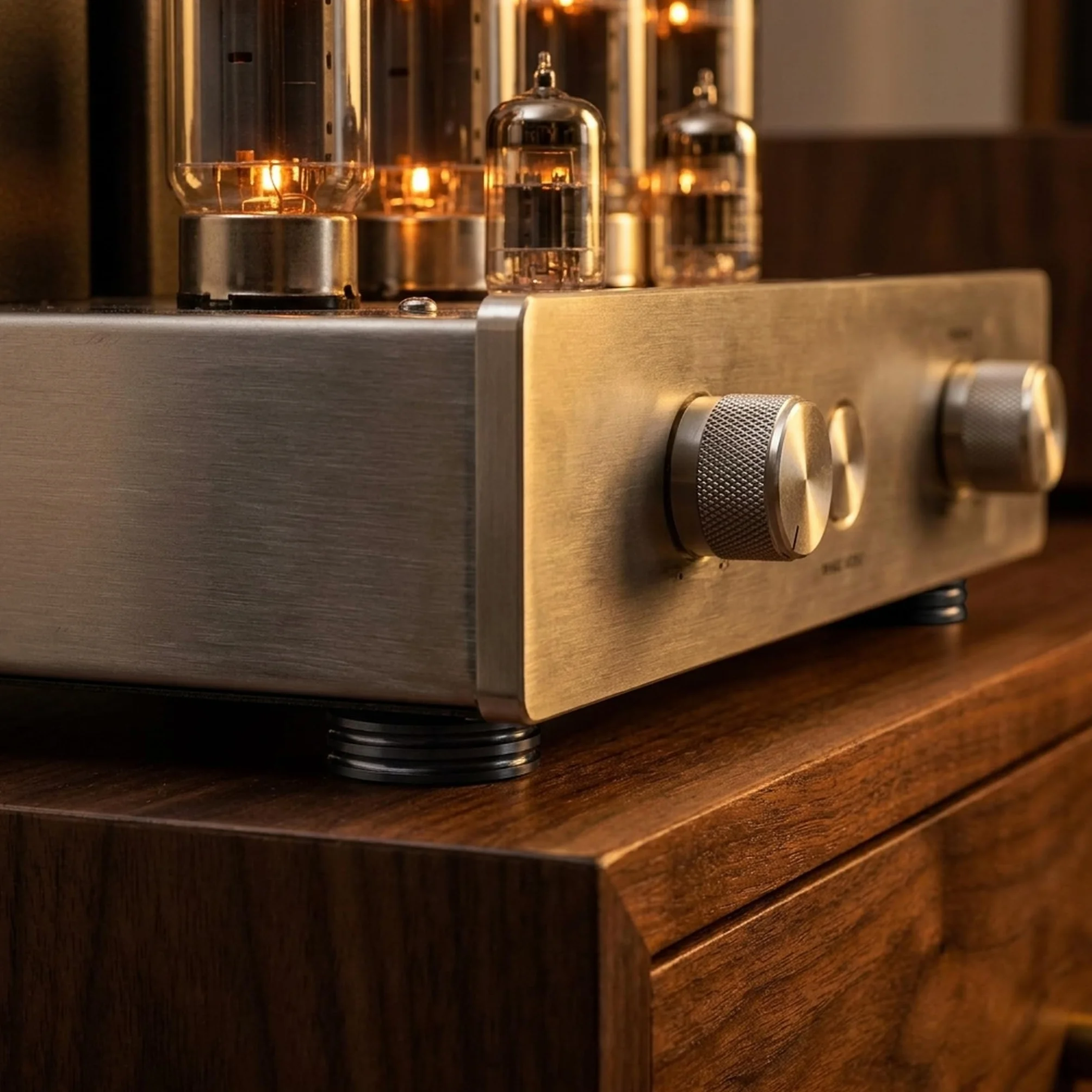 PrecisionGeek - Almohadillas para Altavoces, Patas y Protectores de Suelo de Acero Oxidado y ennegrecido, Forma Delgada de 20 mm de diámetro para Altavoces HiFi, Soportes y Barras de Sonido