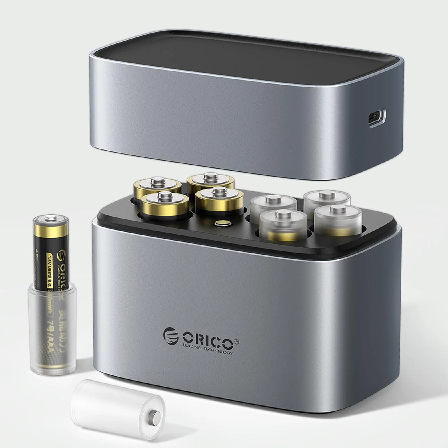 ORICO Adaptador de batería AAA a AA, paquete de 4 fundas convertidoras de batería para batería AAA con contactos de metal en la parte inferior
