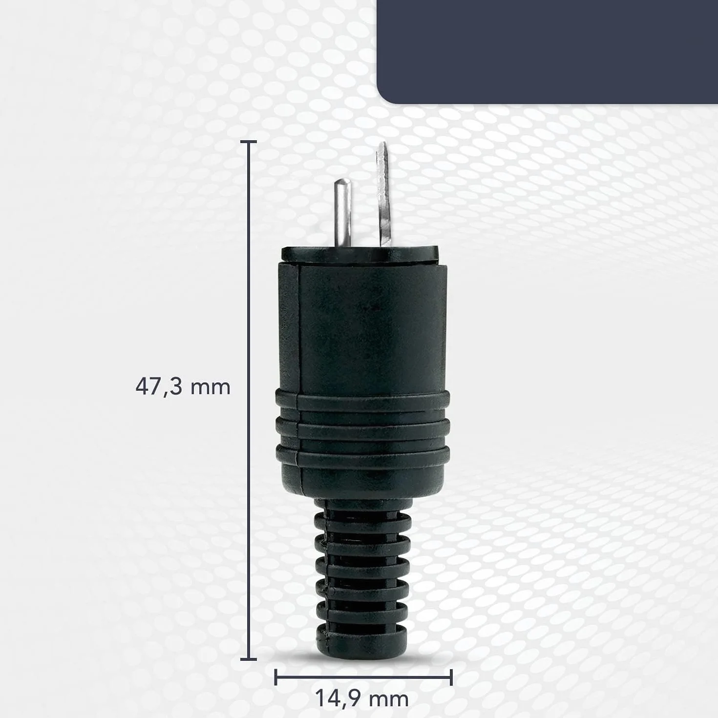 TECHZOCO Conector Altavoz Audio Recto 2 Pines DIN HiFi, Enchufe Macho, Rosca, 2,5 mm², 2 unidades
