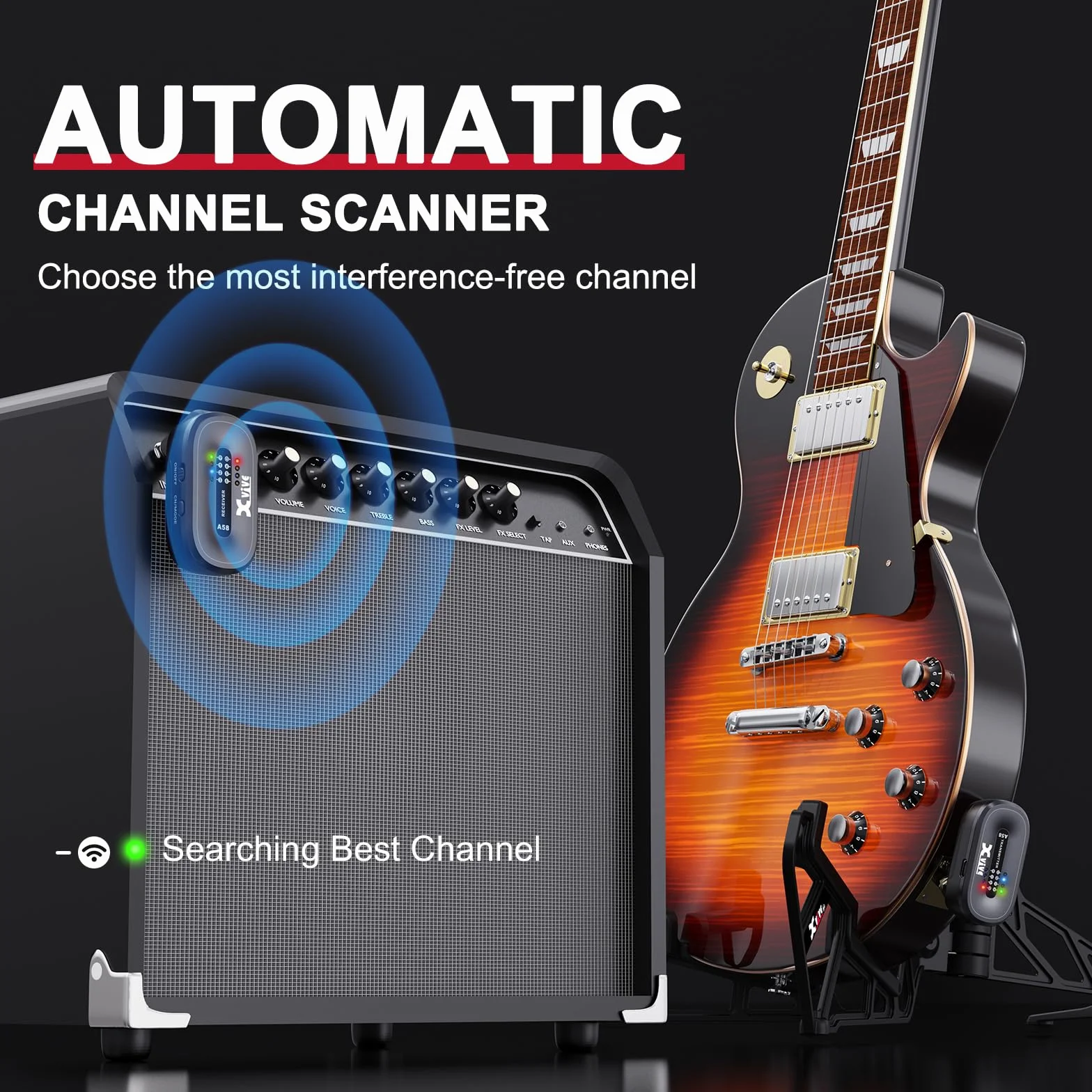 Xvive A58 - Sistema de Guitarra Inalámbrico de 5,8 G con Funda de Transporte