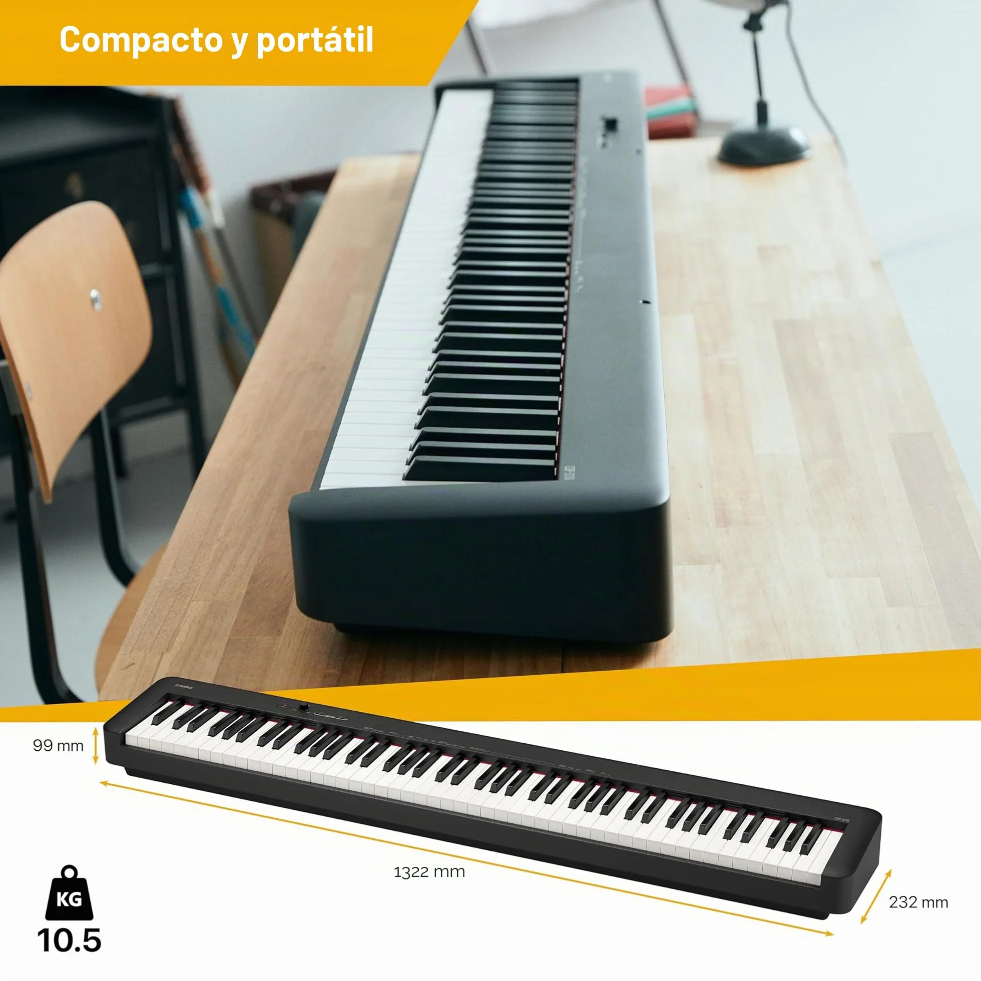 Casio CDP-S110 Piano Digital con teclado contrapesado