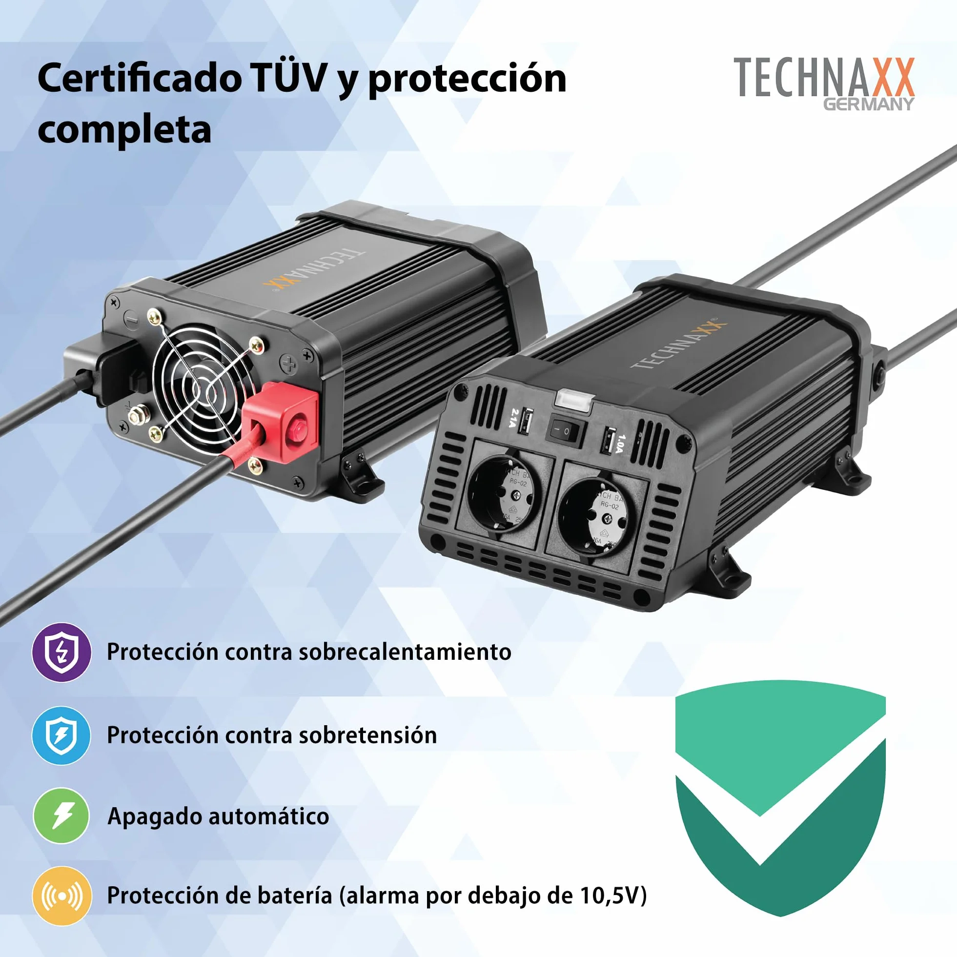 Technaxx 1200w Te16 Adattatore E Invertitore Interno Nero (technaxx Te16 - Dc Til Ac Inverter - 1)