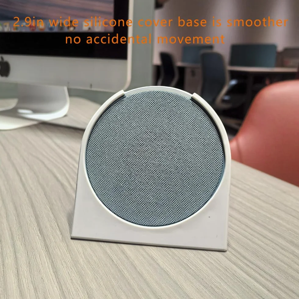 Fundas Protectora Silicona para Amazon Echo Pop 2023, Base Estable, 360° Protección, Ajuste Perfecto (Blanco)