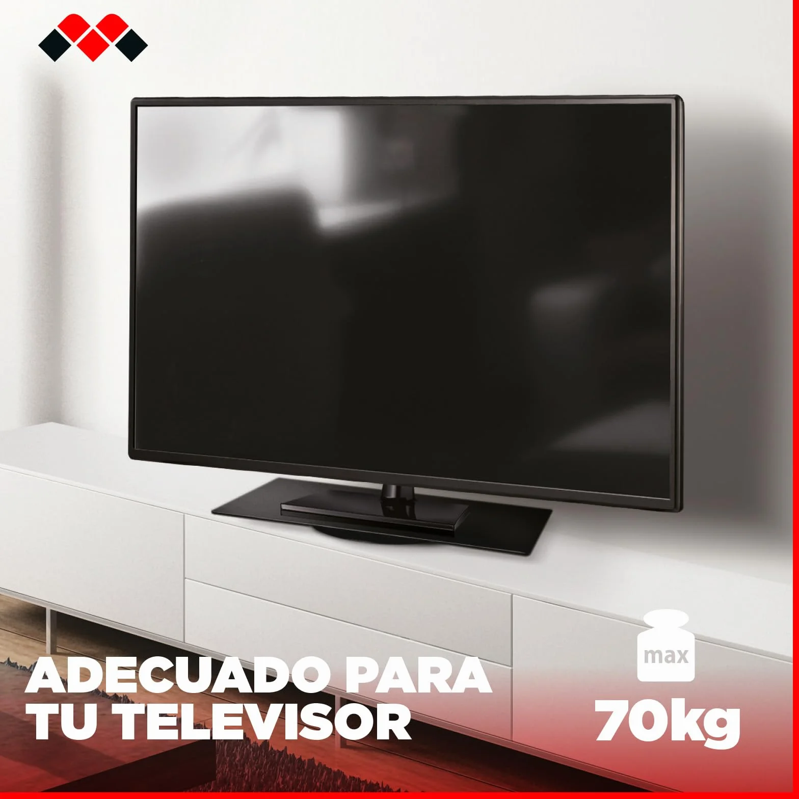 Meliconi Rotobase Elite M Soporte Giratorio Monitor TV 360° 70 Kg Cristal Templado Negro