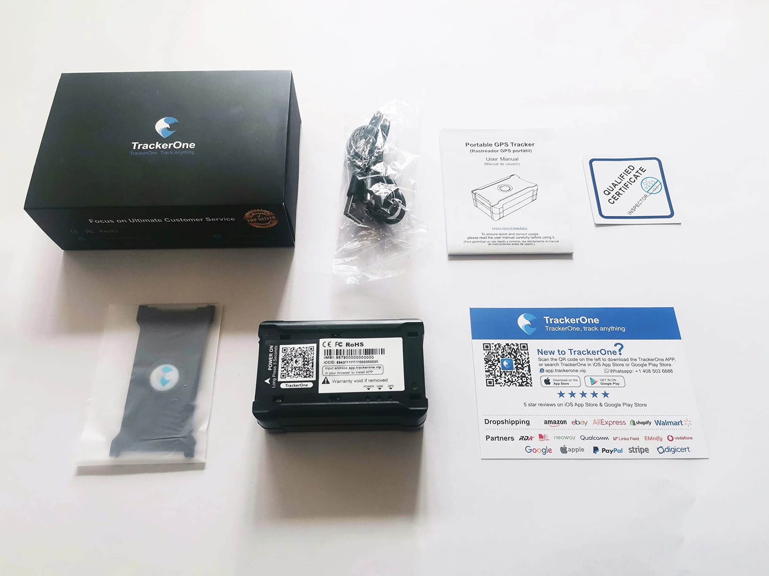 Rastreador GPS para vehículos IP67 magnético geocerca antirrobo batería 30 días