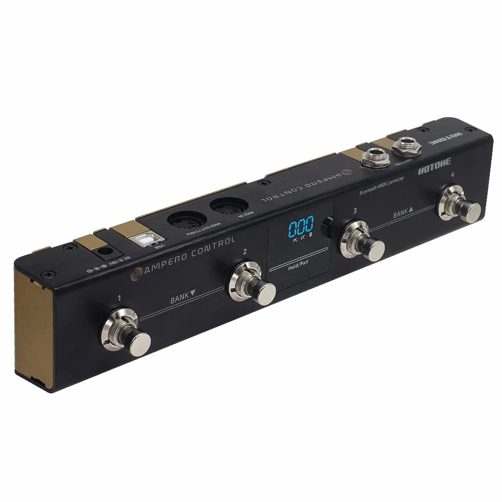 HOTONE MIDI Pedal controlador de pie Bluetooth Ampero Control de 4 botones