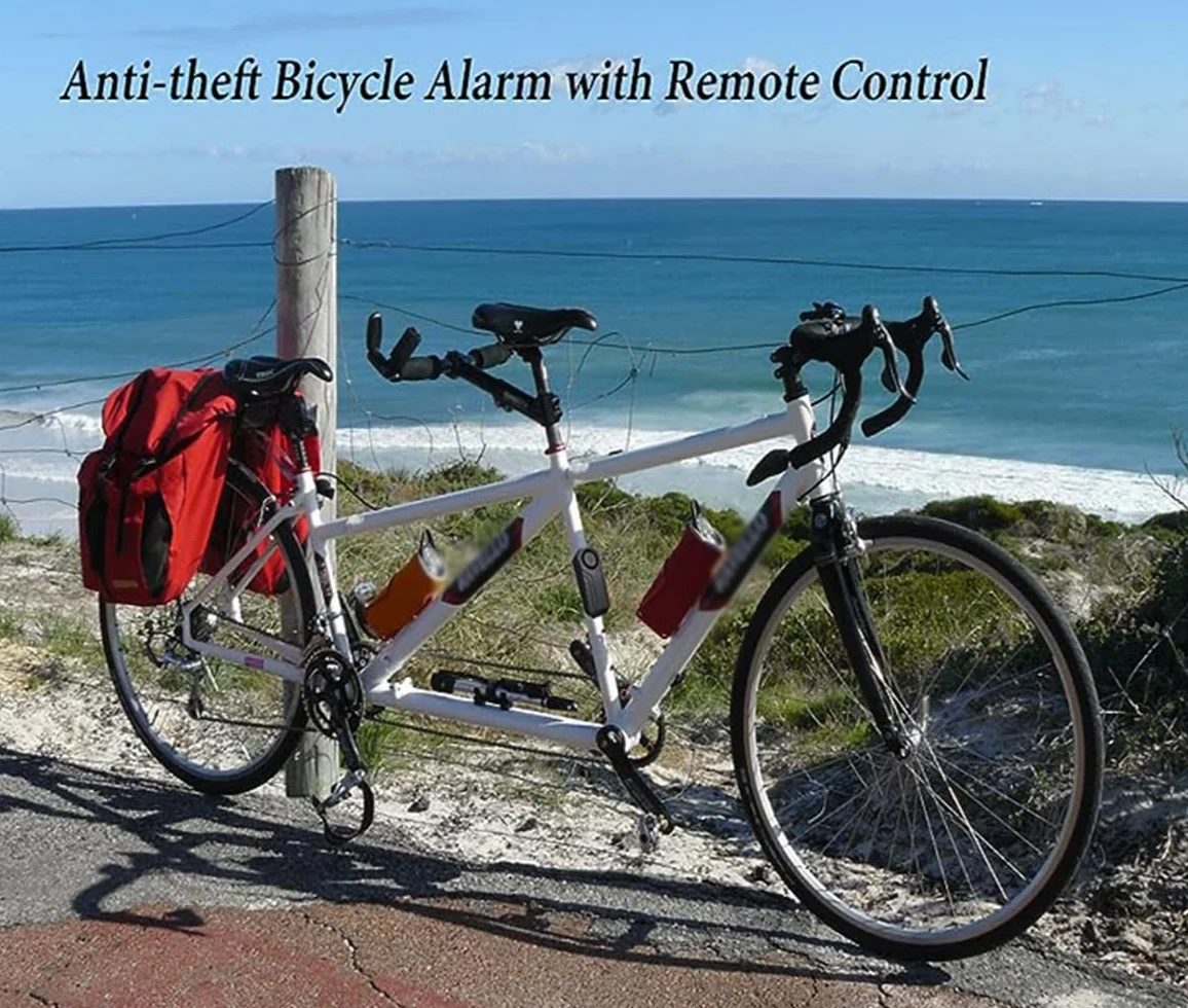 Alarma de Bicicleta Actualizada Sensor de Movimiento de Vibración Inalámbrico a Prueba de Agua Antirrobo 113dB con Control Remoto para Bicicletas Motocicletas Coche Scooter Vehículos