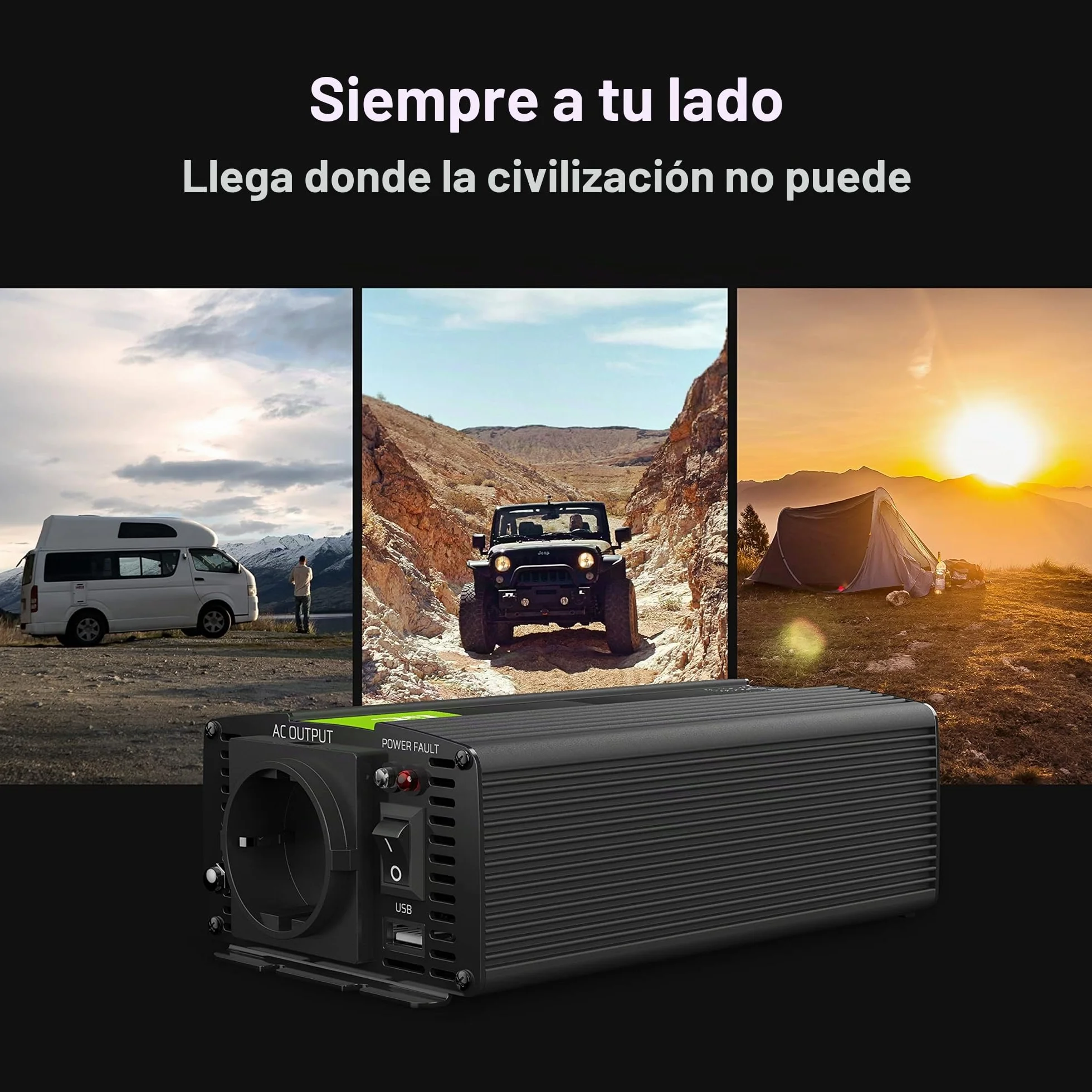 Green Cell 300W/600W 12V a 220V/230V Inversor de Corriente Onda Sinusoidal Modificada DC AC Power Inverter para Coche Camión con Puerto USB