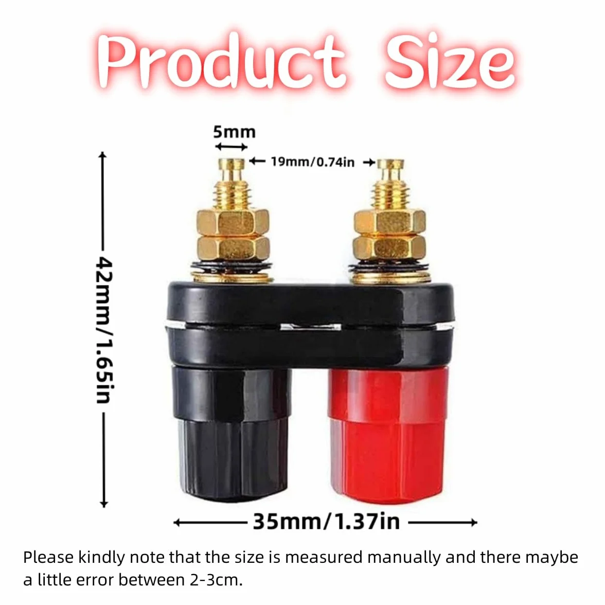 SamHeng Conector Banana 2 Vías Terminal de Doble Borne 4 mm para Altavoz Amplificador Potencia