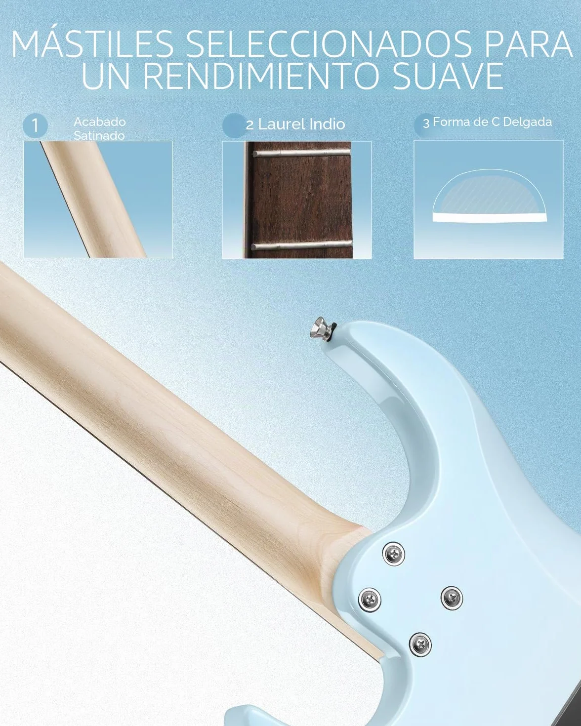 Donner DMT-66 39 Inch Guitarra Eléctrica de Tamaño Completo para Principiantes, Kit de Guitarra Eléctrica con Funda Azul Degradado