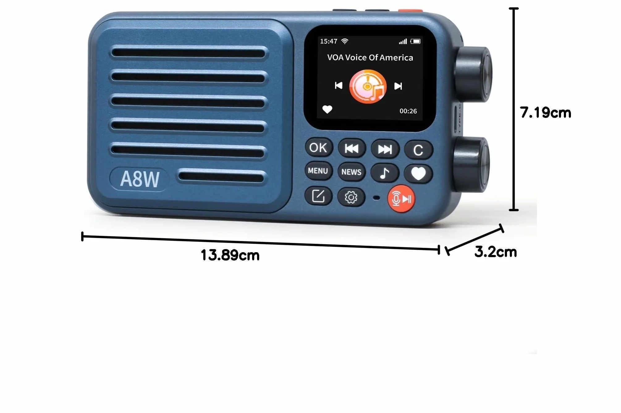 Choyong Receptor de radio portátil de Internet inteligente A8W, altavoz de radio WiFi 4G con FM, tarjeta micro SD, todas las radios del mundo, para el hogar con WiFi, radio digital, Choyoung