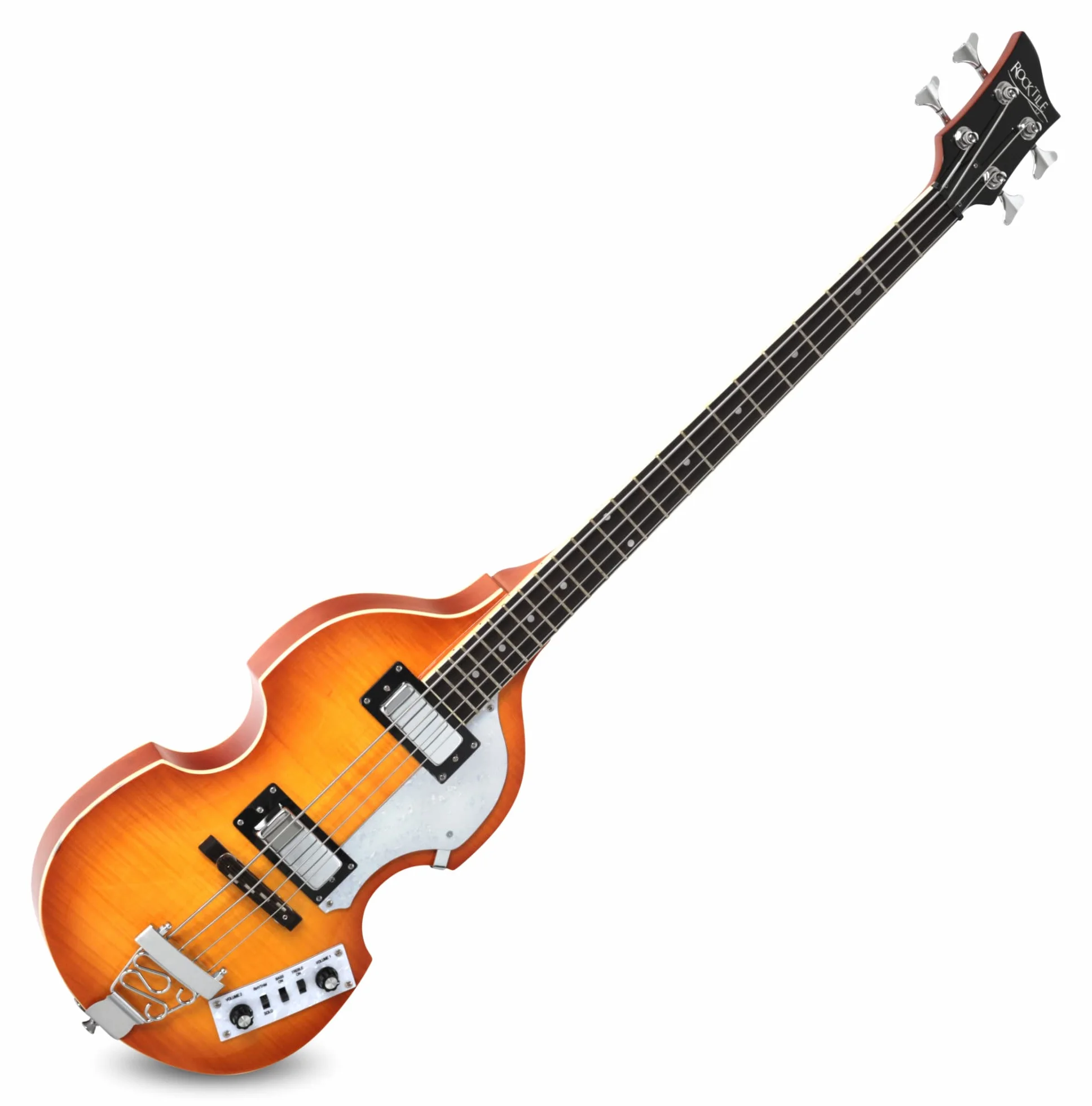 Rocktile VB-1 "Sir Paul" Vintage Beatbass - Bajo violín - Bajo eléctrico - Hollowbody - 2 Humbucker - Sunburst