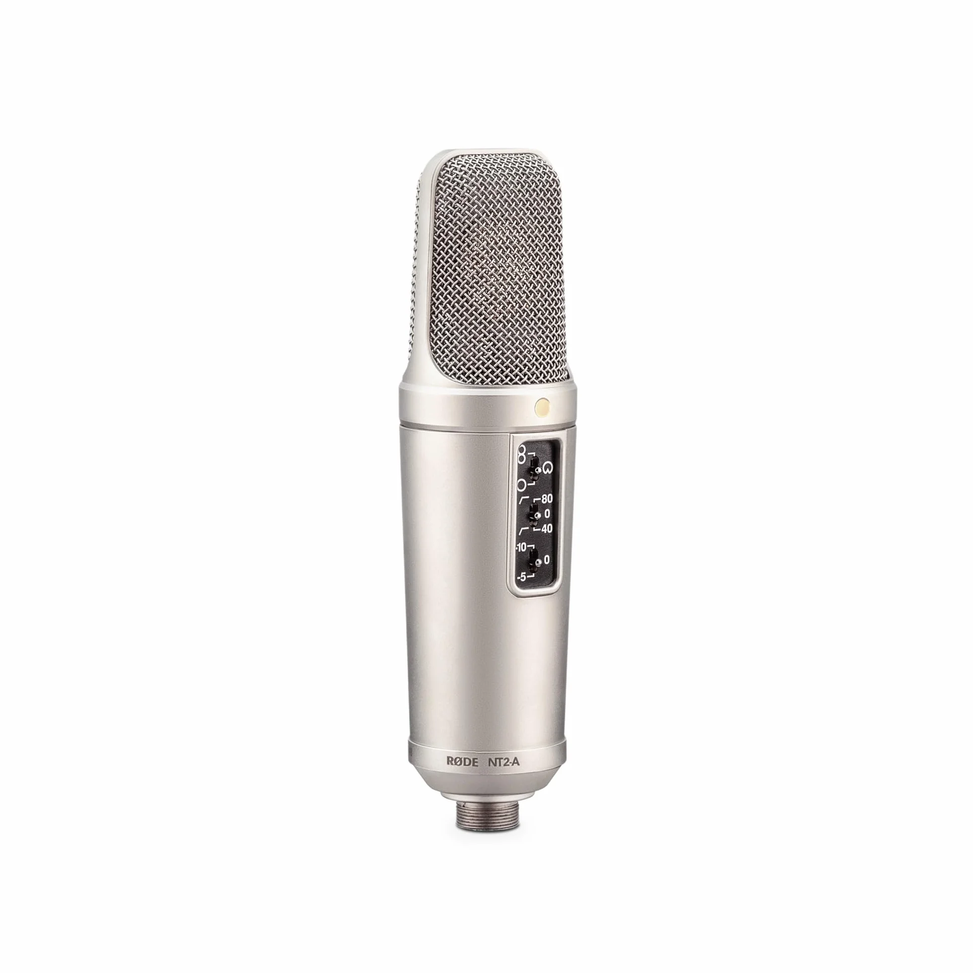 RØDE NT2-A Micrófono de condensador cardioide de gran diafragma versátil RØDE NT2-A con patrón polar conmutable, atenuador y filtro paso alto para grabación de voces e instrumentos