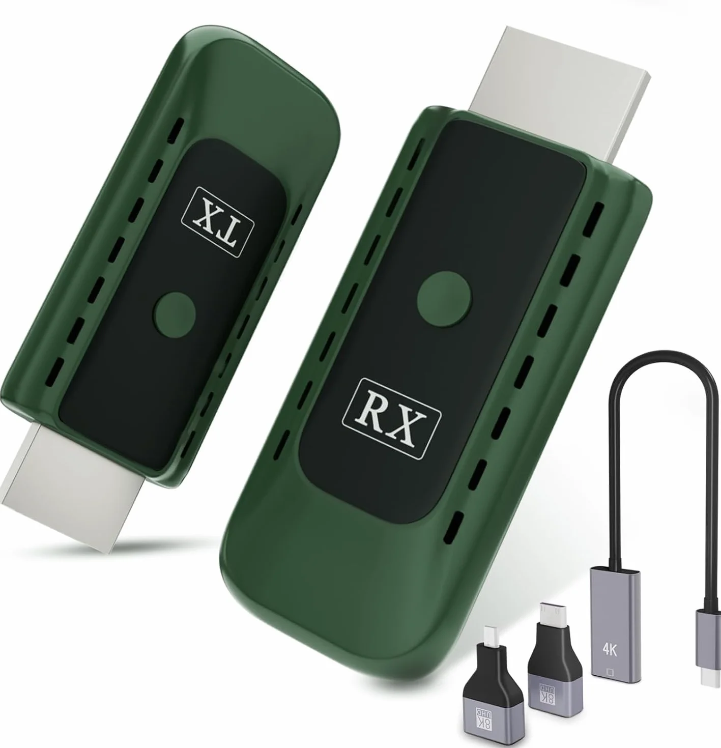 HDMI Inalámbrico, Transmisor y Receptor Inalámbrico, para Transmitir Vídeo y Audio en PC/Portátil a Monitor/TV Box/Proyector, transmisión inalámbrica HDMI 2,4G/5,8G, Plug & Play, 100ft