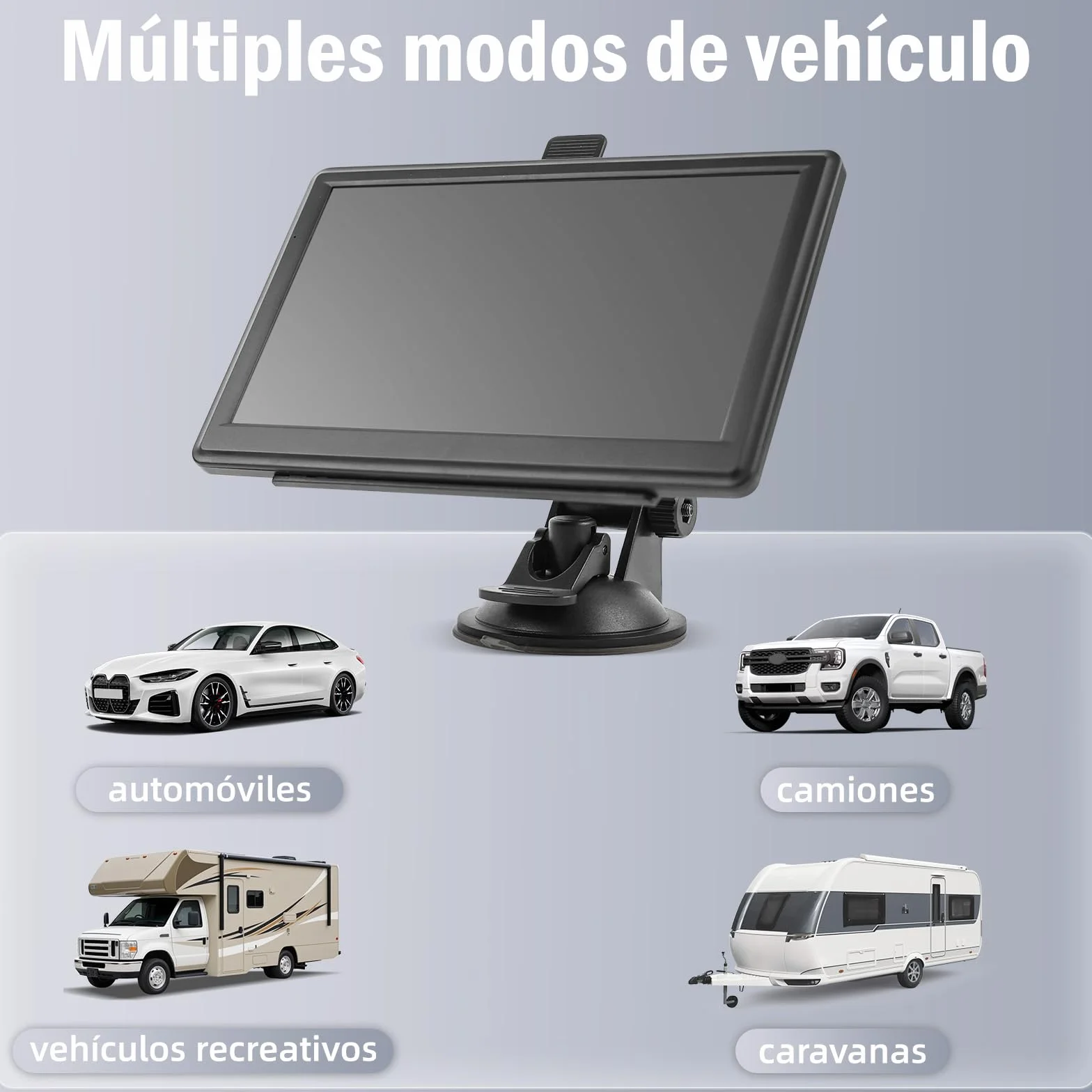 Riloer Navegador GPS Coche, GPS Camiones Profesional para Coche, camión, camión, Autocaravana, Pantalla de navegación satélite de 7 Pulgadas con Soporte transmisor FM, para Cambiar de Idioma