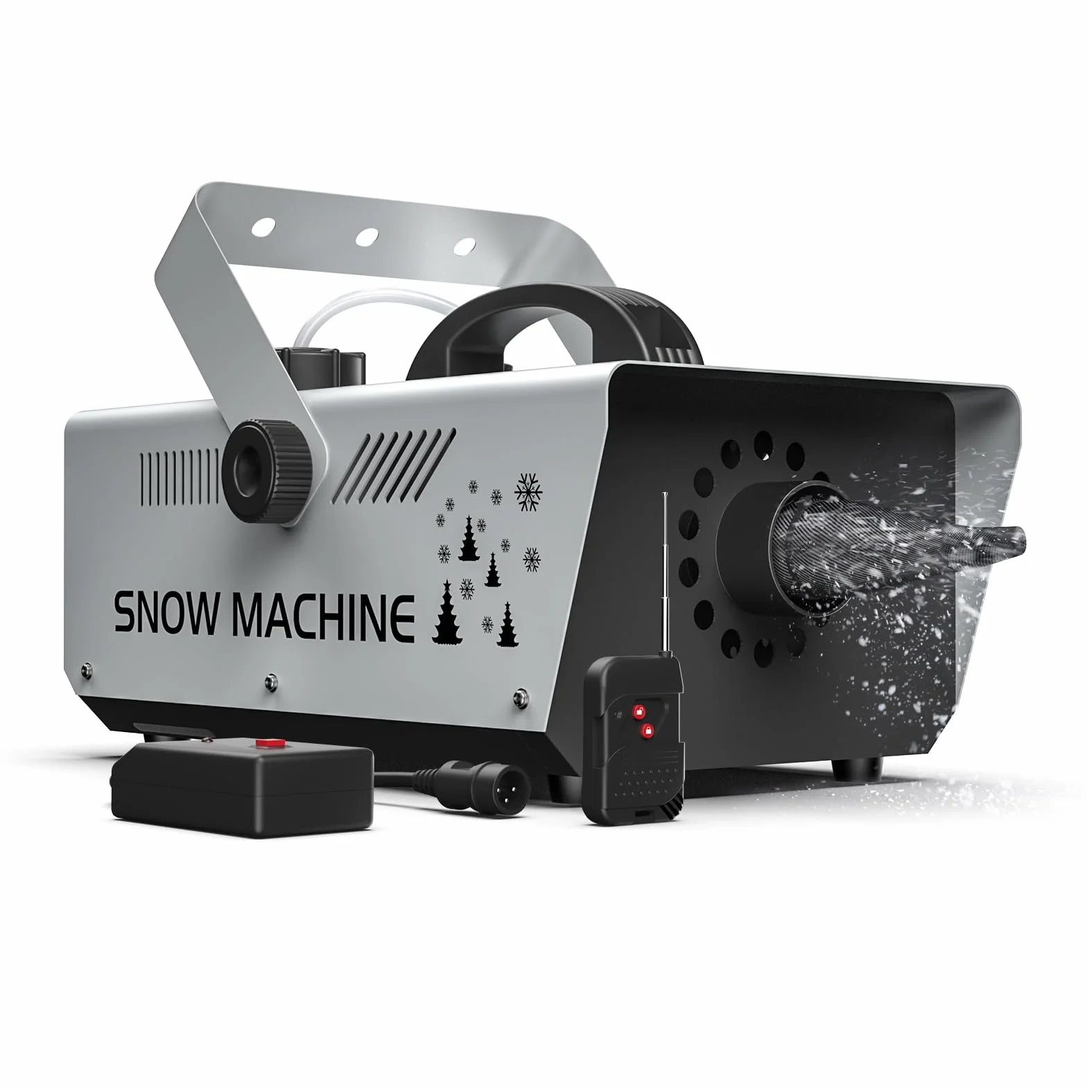 Máquina de Nieve de 1200 W con Luces LED RGB, Máquina de Nieve Control Remoto, para Halloween, Navidad, Bodas, Fiestas, Escenarios de DJ