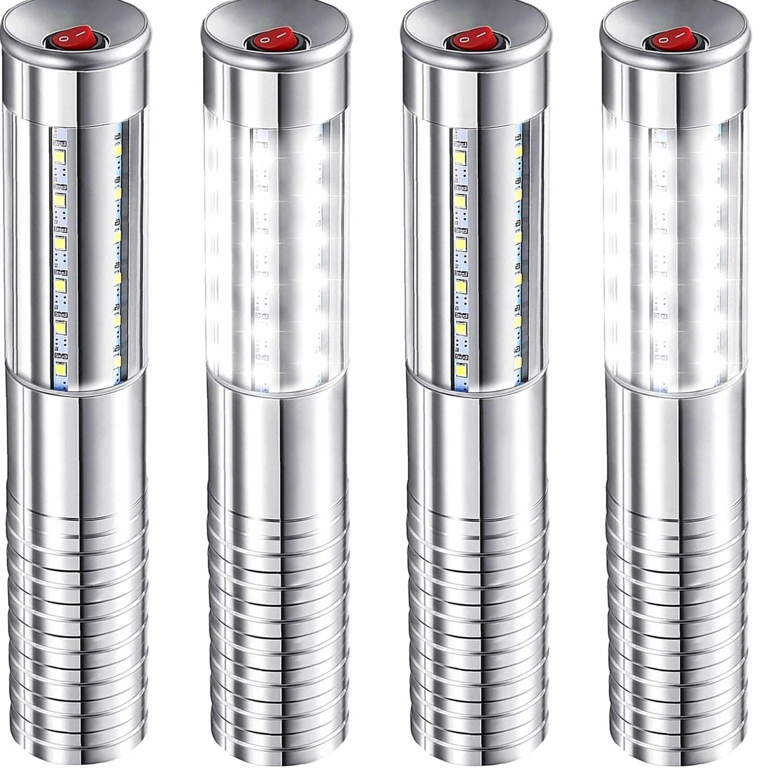 Luz estroboscópica LED de bastón de 4 piezas para servicio de botellas, barra recargable, botella de champán, LED de mano para escenario, discoteca, boda, fiesta, concierto, evento, bar, color