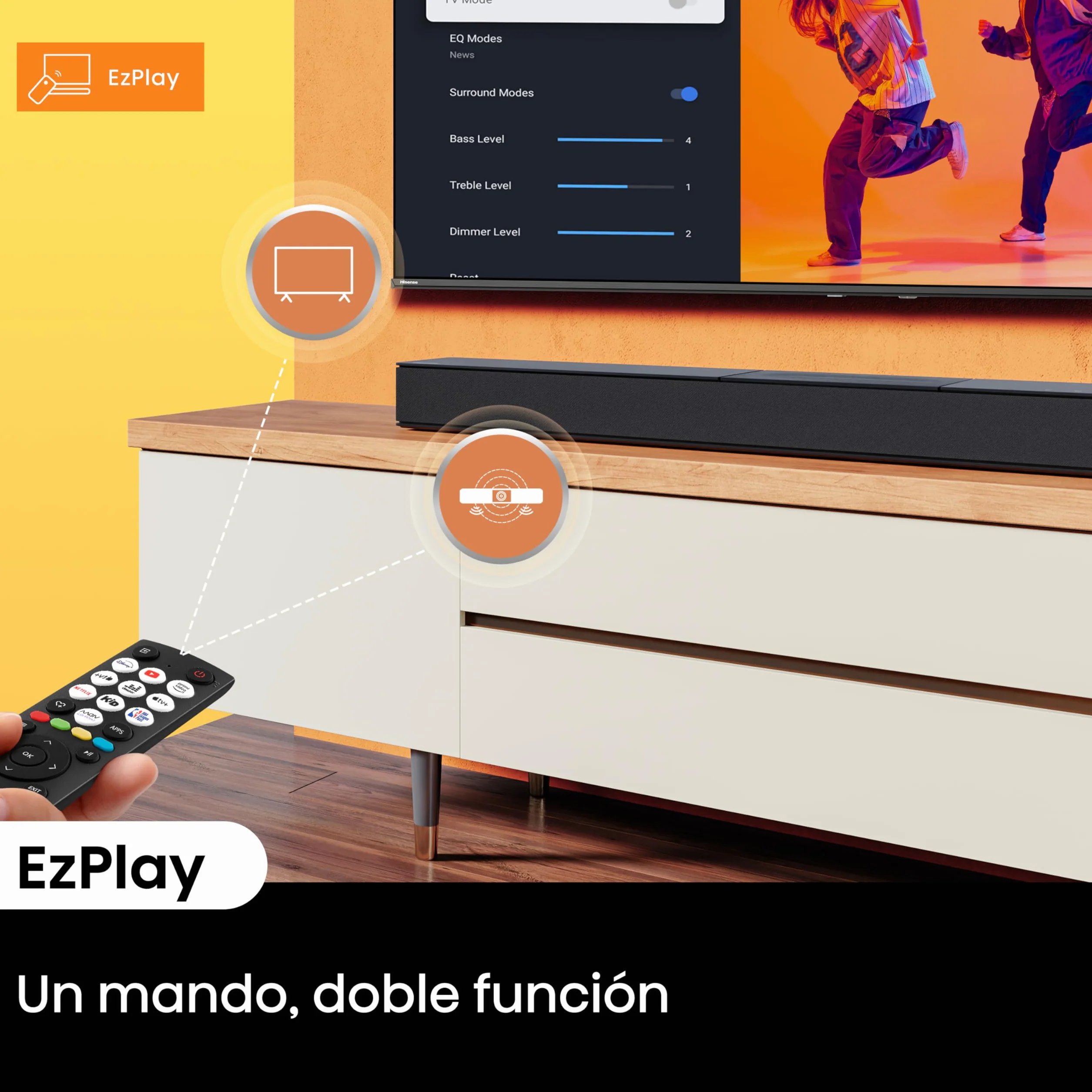 Hisense HS2000 Barra de Sonido 2.1 240W Subwoofer Incorporado Dolby Digital Plus DTS Virtual:X