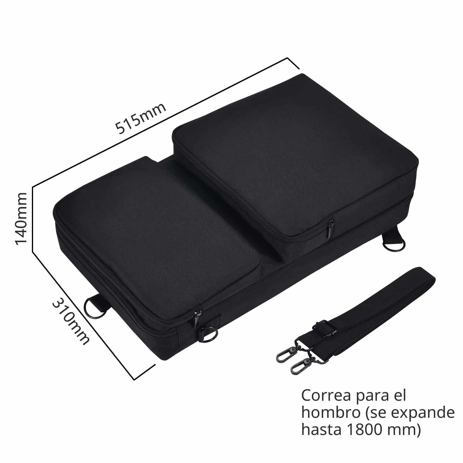 Bolsa Protectora de Viaje para Pioneer DJ DDJ-FLX4/DDJ-400/DDJ-SB3 o Roland DJ-202 DJ, Funda de Transporte con Almacenamiento de Accesorios y Correa de Hombro Ajustable