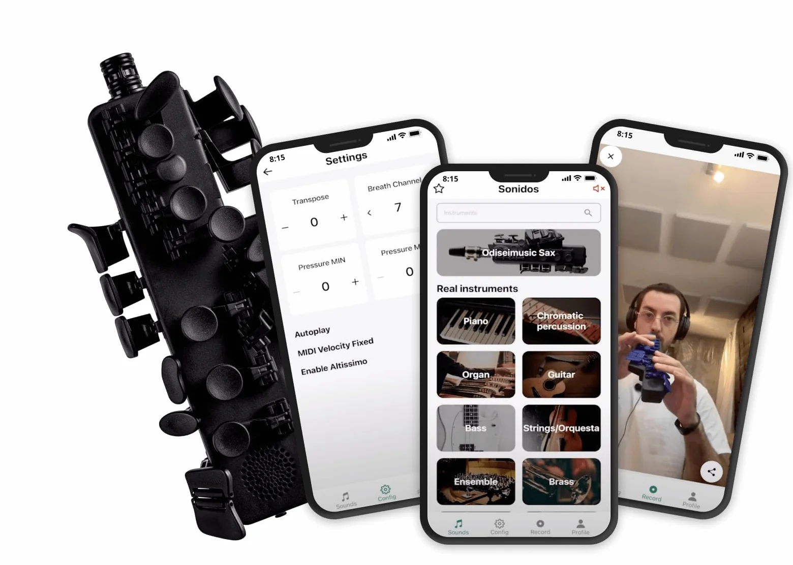 Odisei Music Travel Sax 2 (Black) | Saxofón electrónico | +50 sonidos | El más pequeño y ligero del mundo, practica en silencio