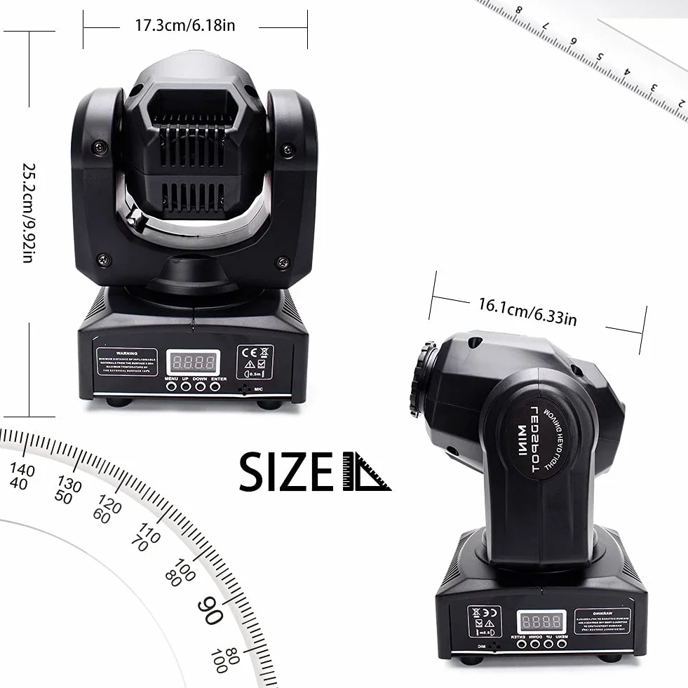 U`King Cabezas Moviles Focos móviles 60W LED RGBW luz de fiesta, DMX512, 10/12 canales, efecto de luz para DJ discoteca fiestas cumpleaños Halloween bodas fiestas infantiles Navidad (60W-2pcs)