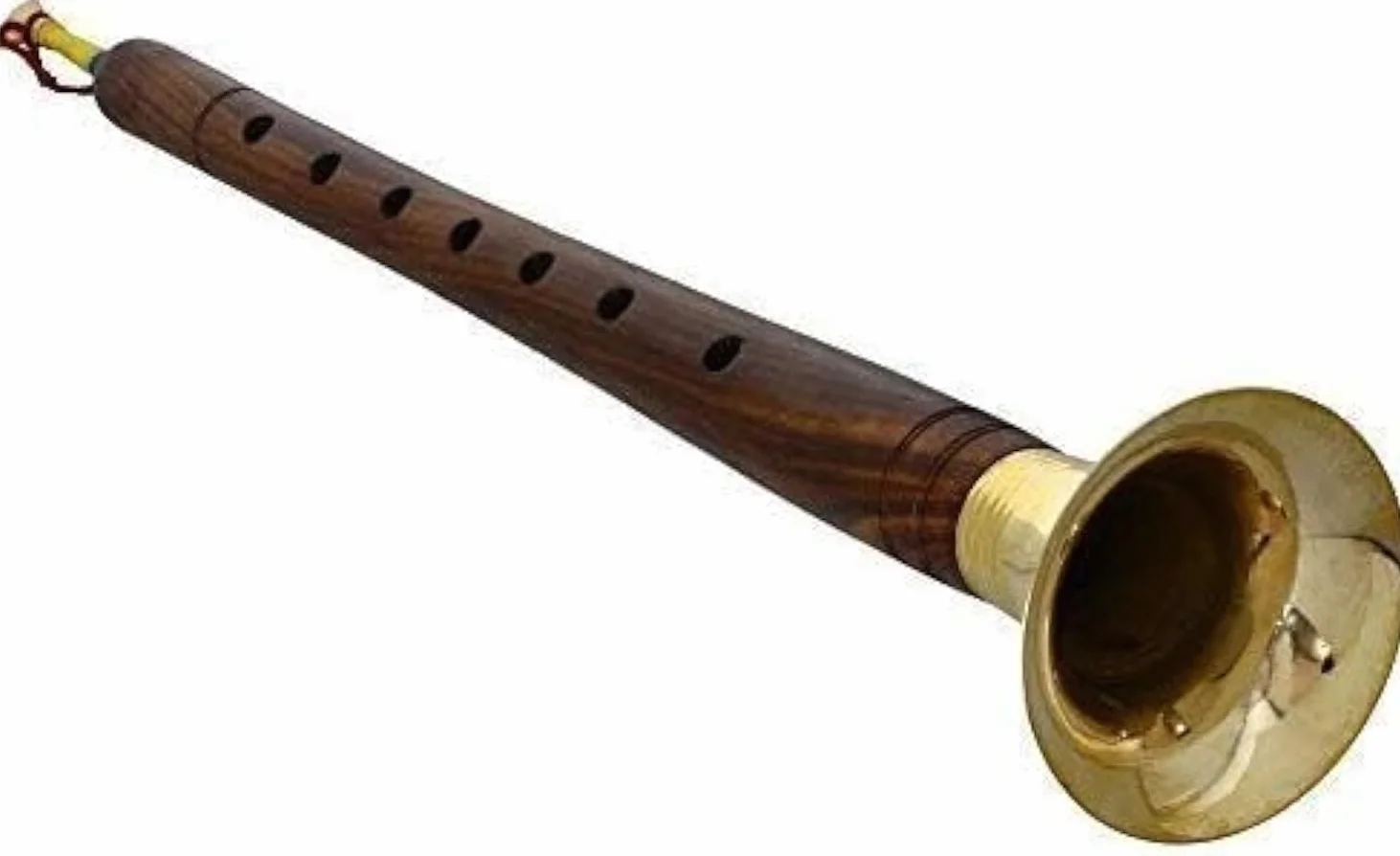Shehnai/Shenai - Carcasa de latón de palisandro natural tradicional indio, para principiantes y experiencias, paquete de 1 Shehnai (longitud de 45,7 cm)