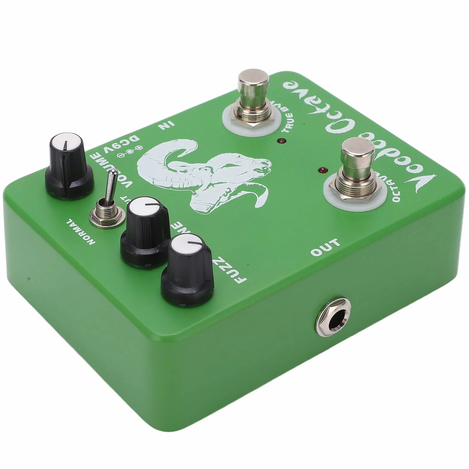 VGEBY Pedal de Efectos de Guitarra True Bypass Ajustable con Octave Fuzz, Acabado de Metal Verde, Fácil de Transportar para Músicos