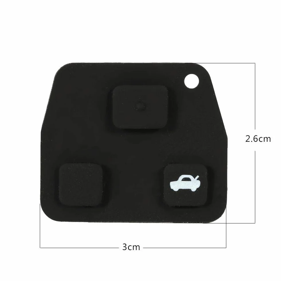 Almohadilla para Funda de Llave,Entrada sin Llave Remote Fob Shell Case 3 Botones Remote Auto Car Key Fob Shell Shell Pad de Goma reemplazo para Avensis
