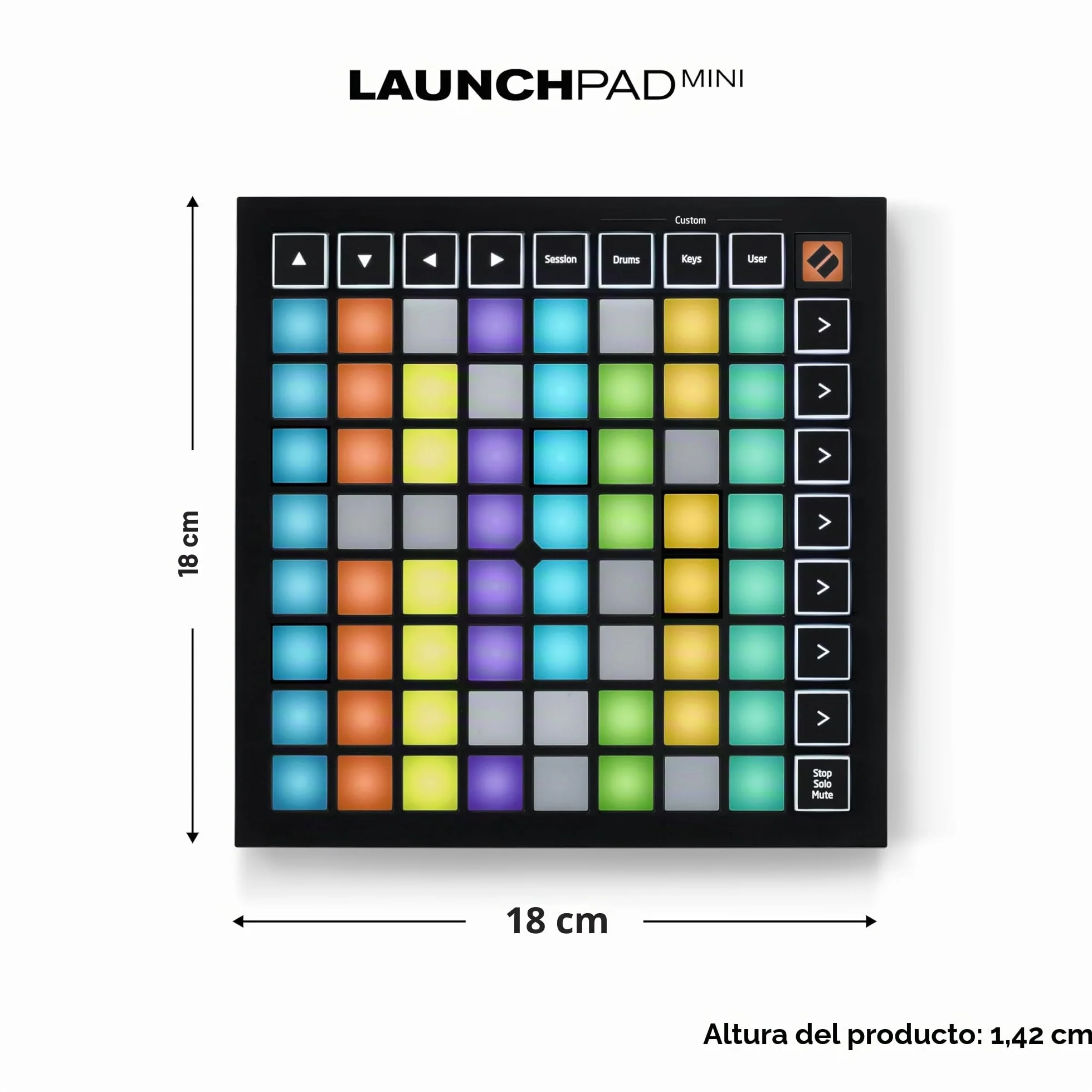 Novation Launchpad Mini [MK3] — Panel portátil MIDI con 64 almohadillas, panel controlador con USB para actuaciones de Ableton Live y Logic Pro