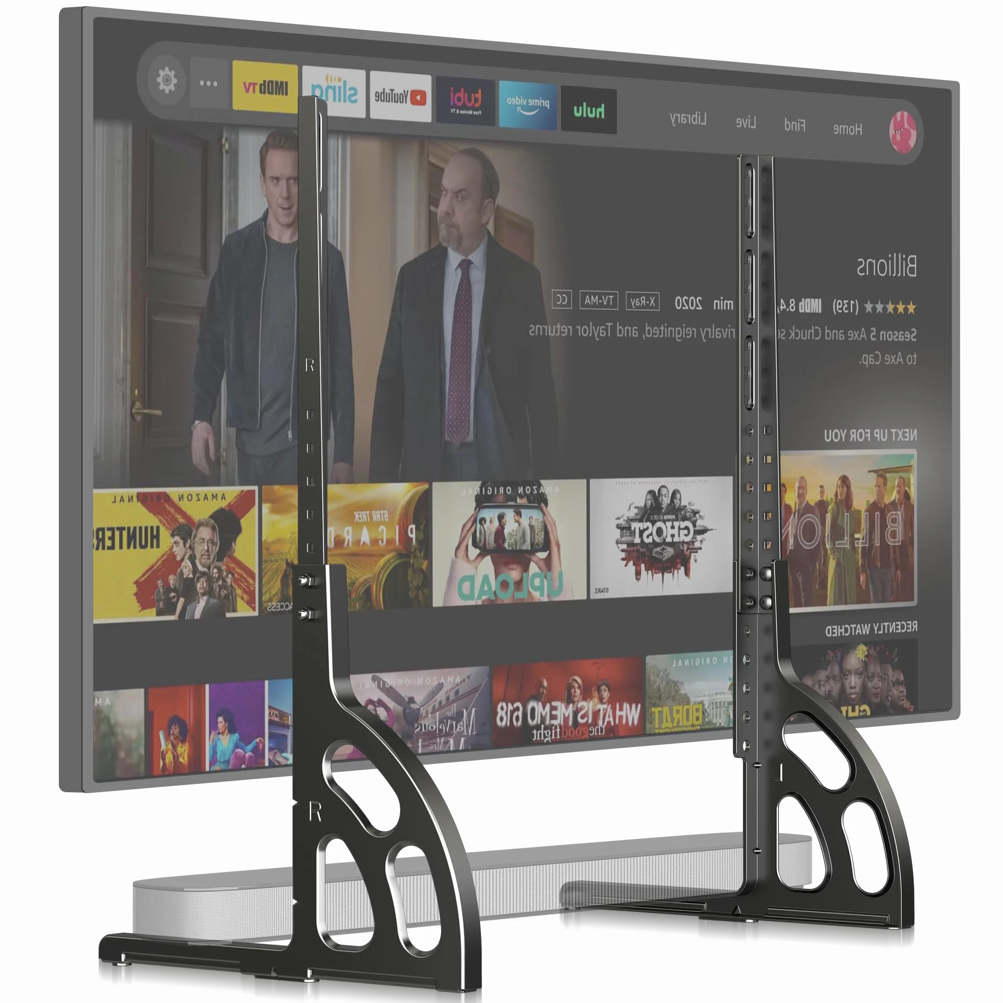 XINLEI Soporte Universal para TV de 22 a 85 Pulgadas, Base metálica antivibración, Patas de Repuesto robustas y Ajustables, VESA máx. 1000 x 500 mm, Capacidad de Carga 55 kg ML1760E
