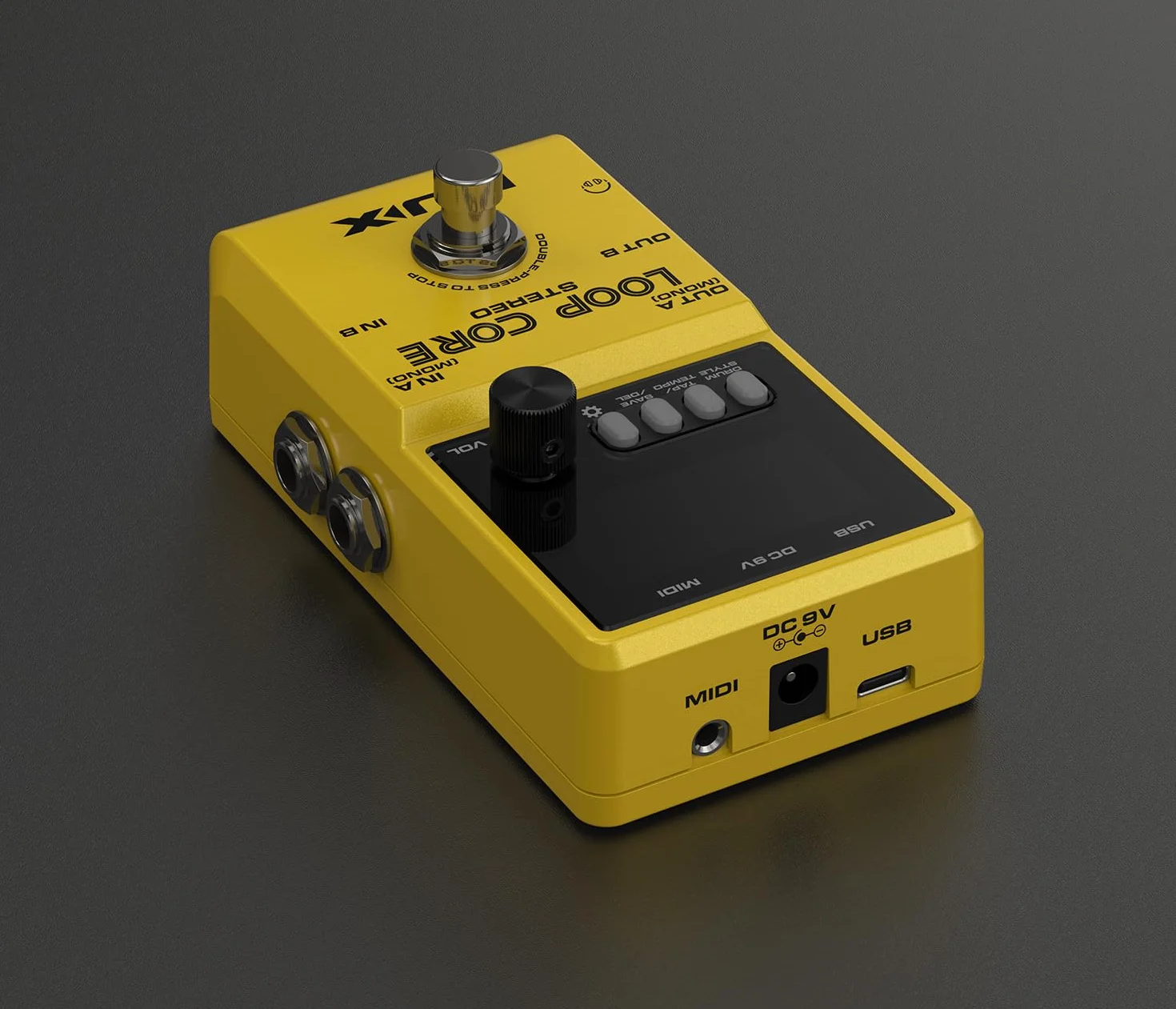 Pedal estéreo NU-X Loop Core | Looper de alta definición con 99 ranuras de guardado, entradas/salidas estéreo, control MIDI y máquina de tambor integrada