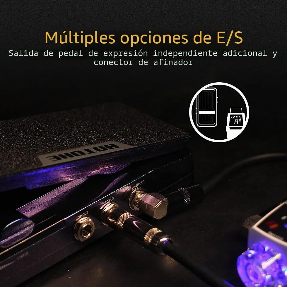 HOTONE Wah Volumen activo Expresión pasiva Pedal de efectos de guitarra conmutable 4 en 1 con pedal de efectos de guitarra visible Soul Press II