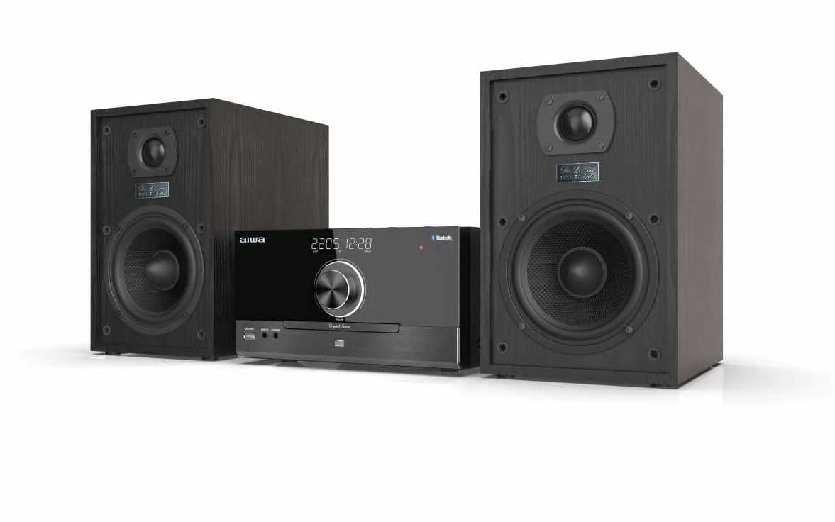 Microcadena AIWA MSBTU-600 Bluetooth, CD, USB, AUX IN, Potencia de Salida de 2 X 50 W RMS. Color: Negro