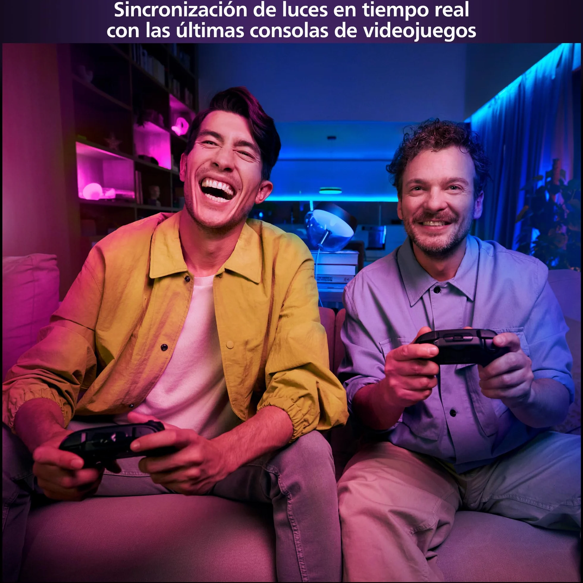 Philips Hue Play HDMI Sync Box 8K Sincronizador de Luz Ambiente con Videojuegos Películas Música Hasta 10 Luces LED Admite Dolby Vision HDR10+