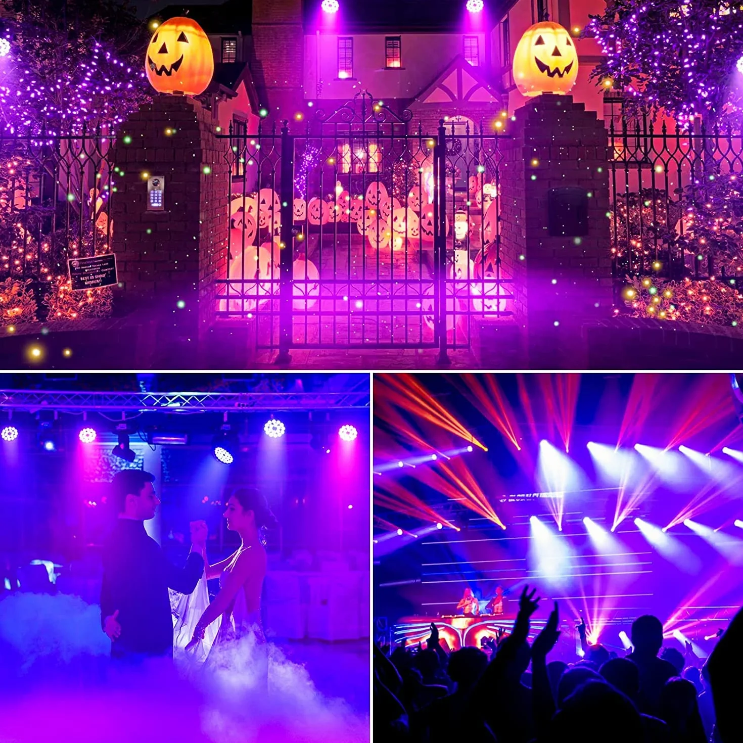 Foco LED par de 200 W con estuche de vuelo, RGBW UV luz negra, 18 LED, luz de escenario, luz de fiesta DMX512 para fiesta, bar, Navidad, Halloween, boda (5 unidades)