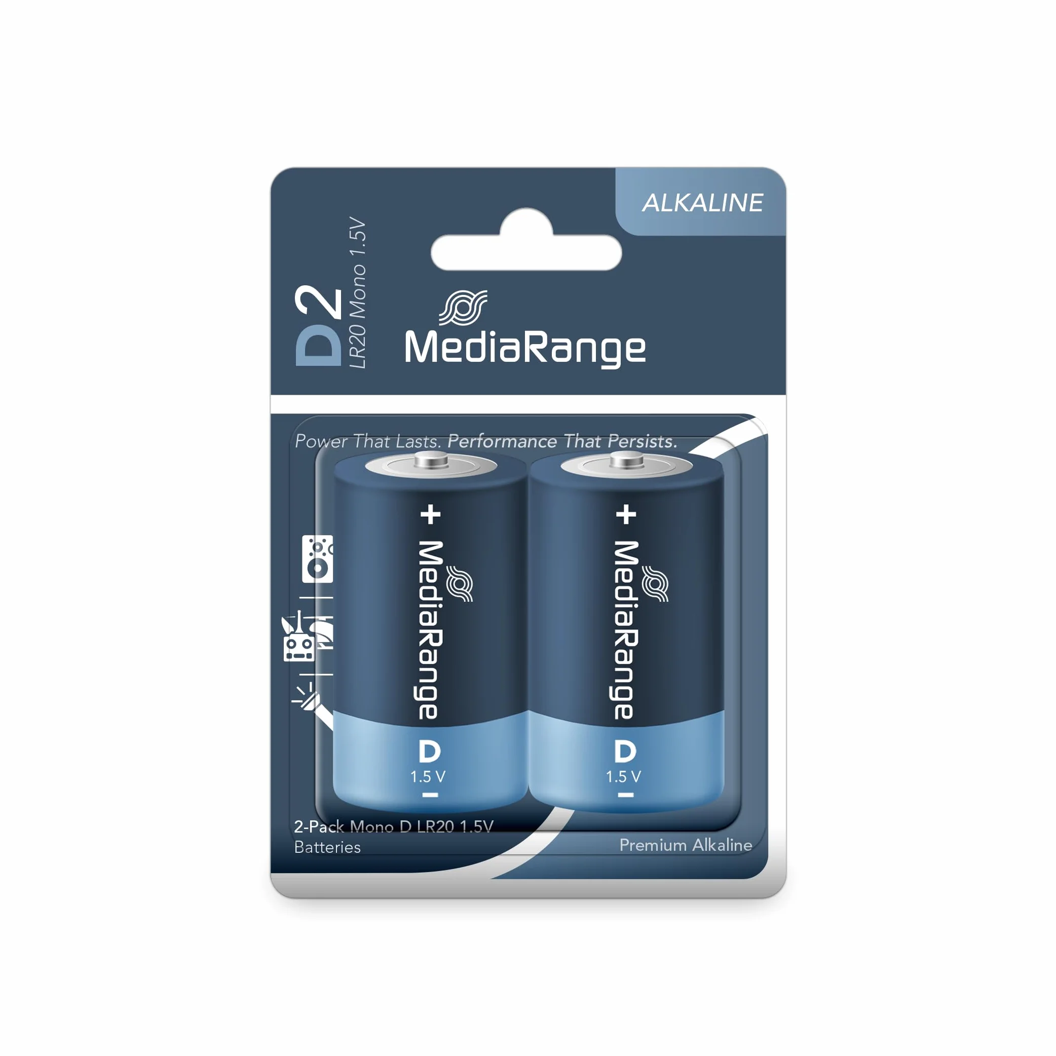 Mediarange Mono d Baterías LR20 Alcalina 1,5V 2 Piezas