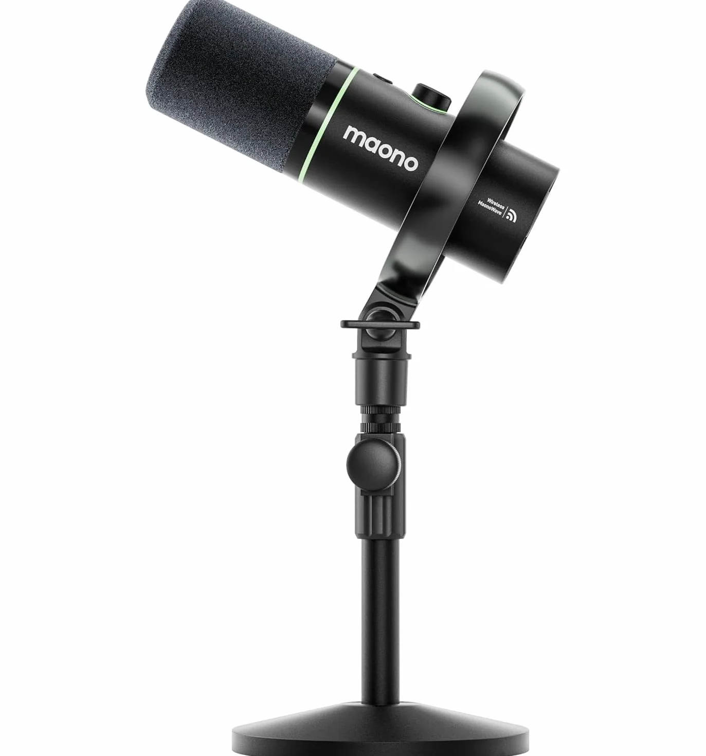 MAONO PD200W - Micrófono híbrido de Podcast inalámbrico para PC, micrófono dinámico XLR USB con trípode de Mesa, Software, reducción de Ruido, para Streaming, grabación Vocal, creación de Contenido
