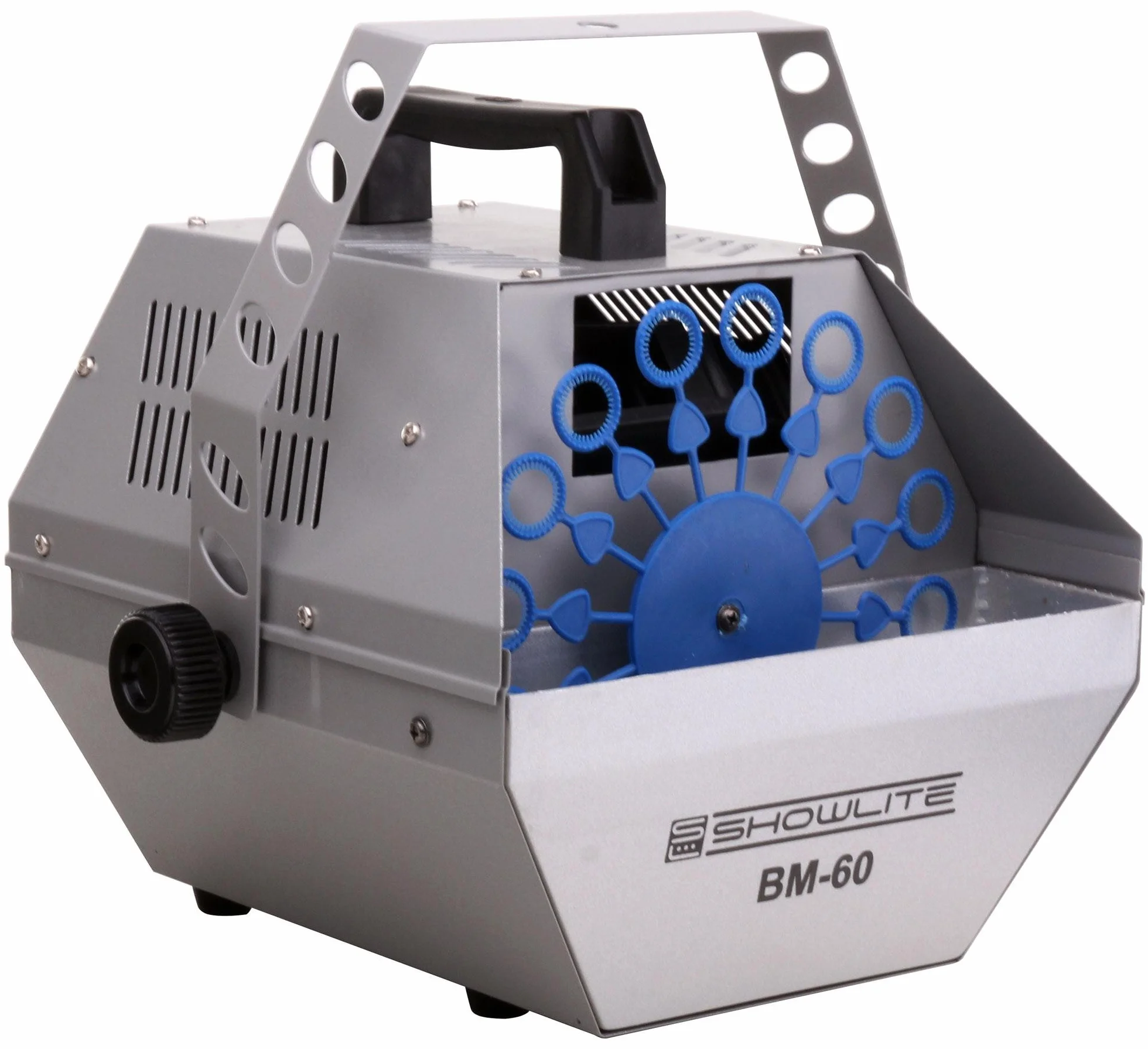 Showlite BM-60 Máquina de Burbujas 60W con mando a distancia por radio y 1L Eurolite Fluido UV azul (tanque de 0,6l, 2-3 horas de duración con tanque lleno, efecto fiesta, Disco Bubbles)