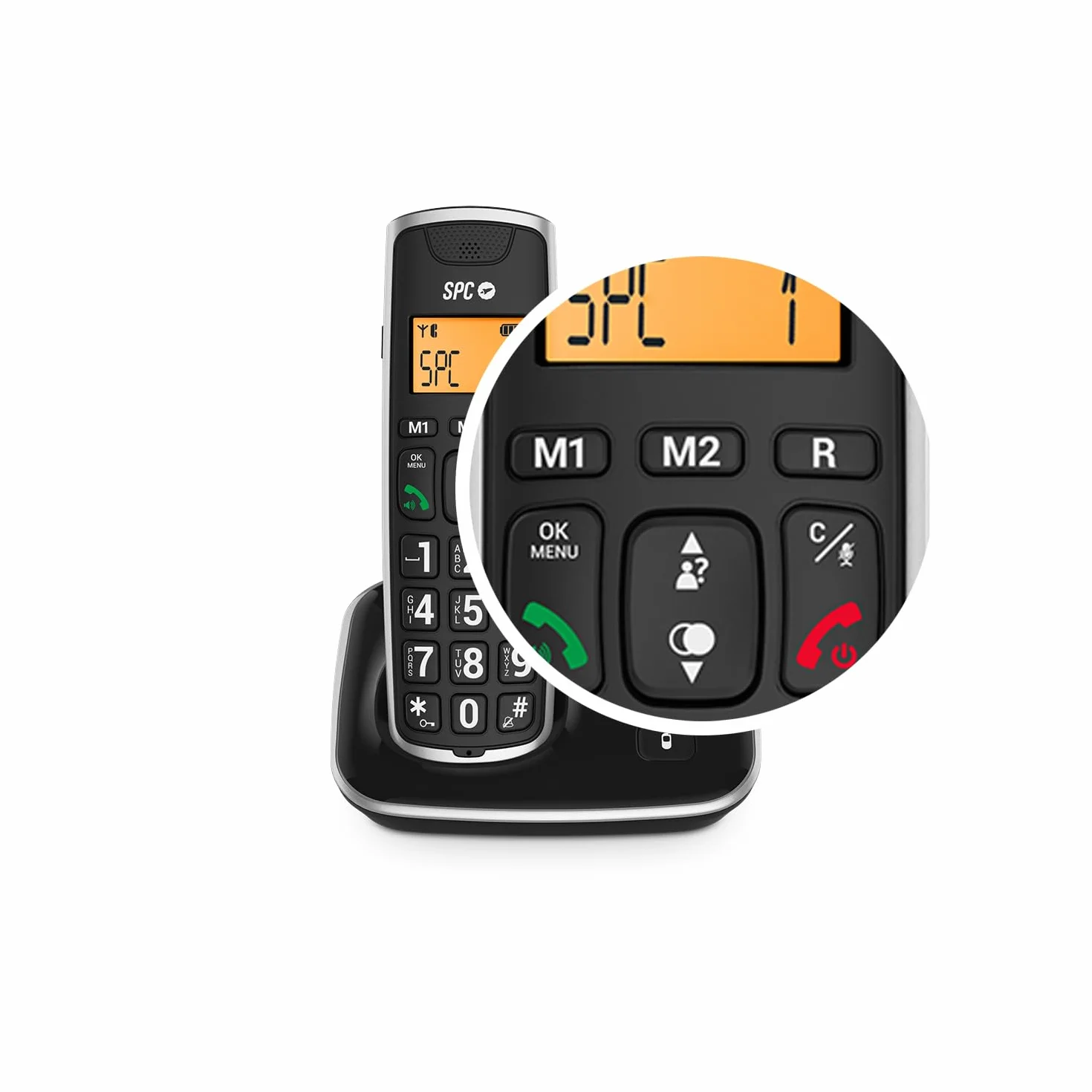 SPC Comfort Kaiser Teléfono Fijo Inalámbrico para Mayores Teclas XL Sonido Amplificado Manos Libres