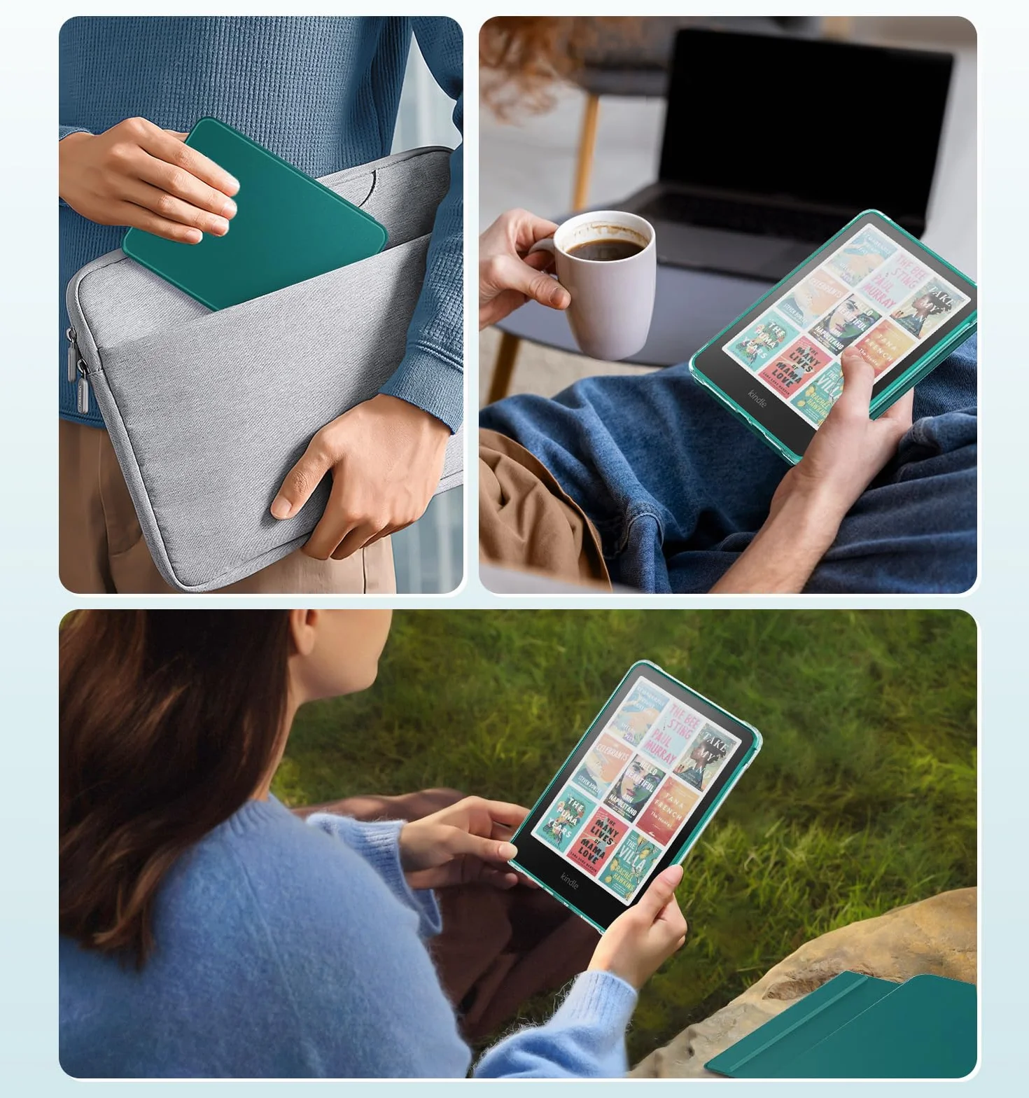 MoKo Funda Magnética para Kindle Paperwhite 12ª Generación 2024 & Kindle Colorsoft 2024/2025, Verde Jade