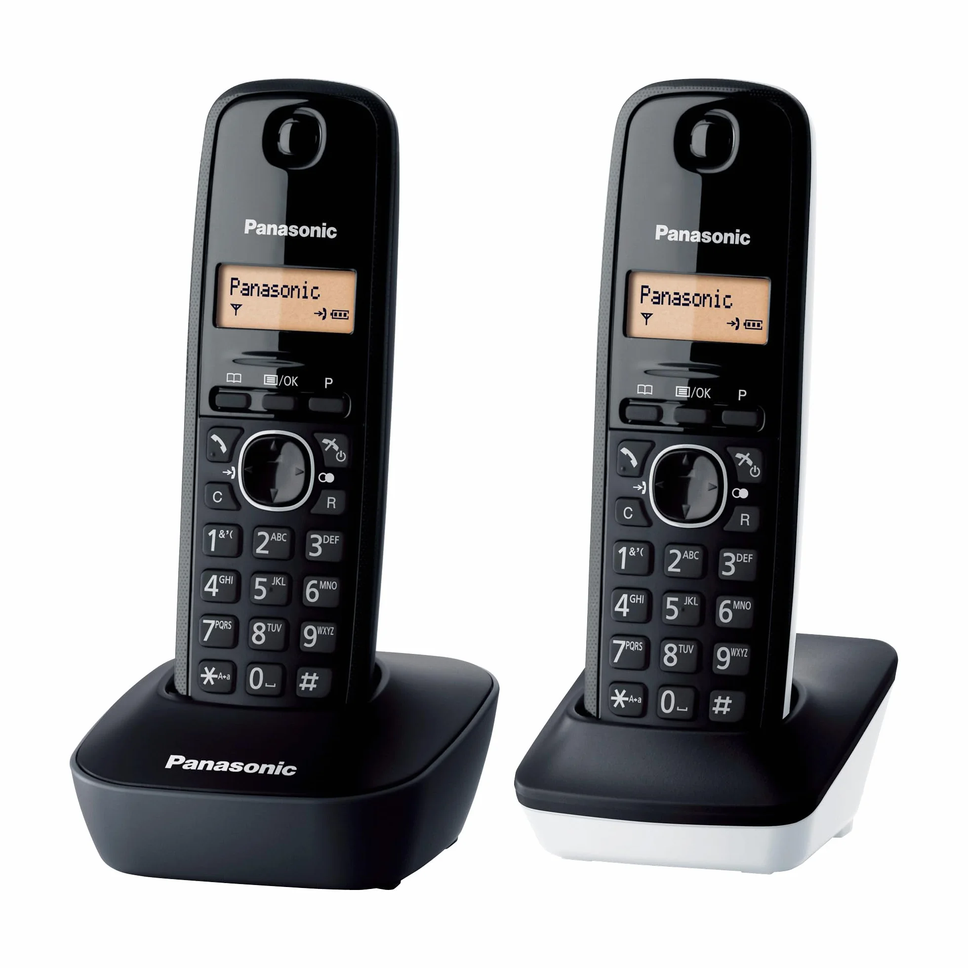 Panasonic KX-TG1612SP1 Teléfono Inalámbrico Digital DECT, Base y 2 Auriculares, Identificador Llamadas, LCD