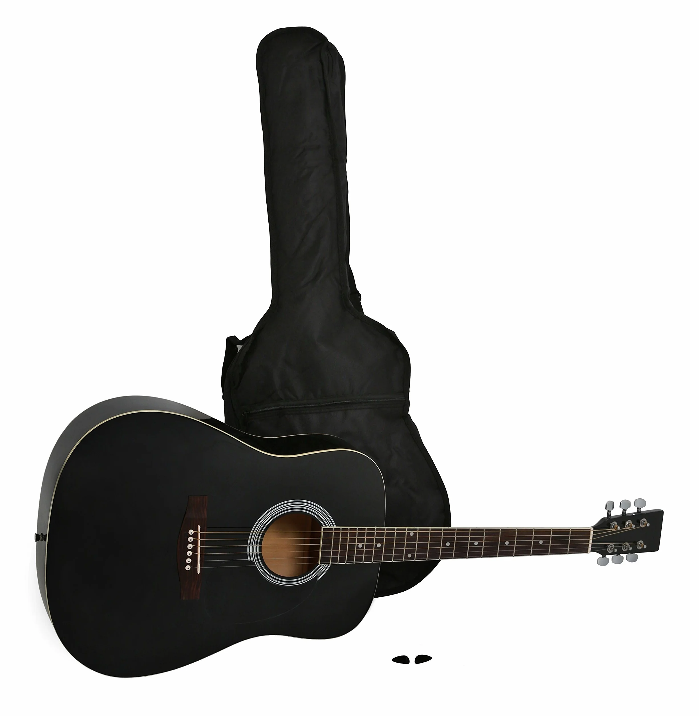 guitarra acústica, negro, incl. funda