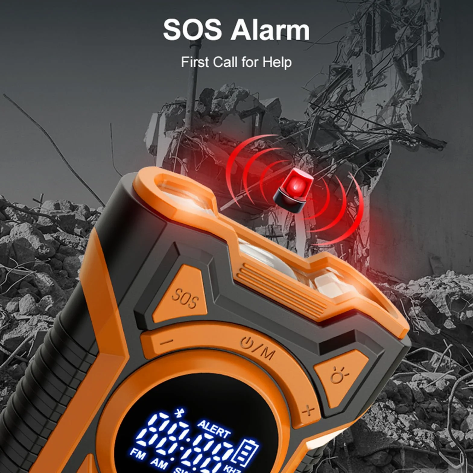 Cargador Solar para Movil, FM/Am Radio Portátil de Emergencia con Manivela y 5000mAh Powerbank y Altavoz Bluetooth Linterna LED y SOS Alarma IPX5 Impermeable Pare Radio de Camping al Aire Libre