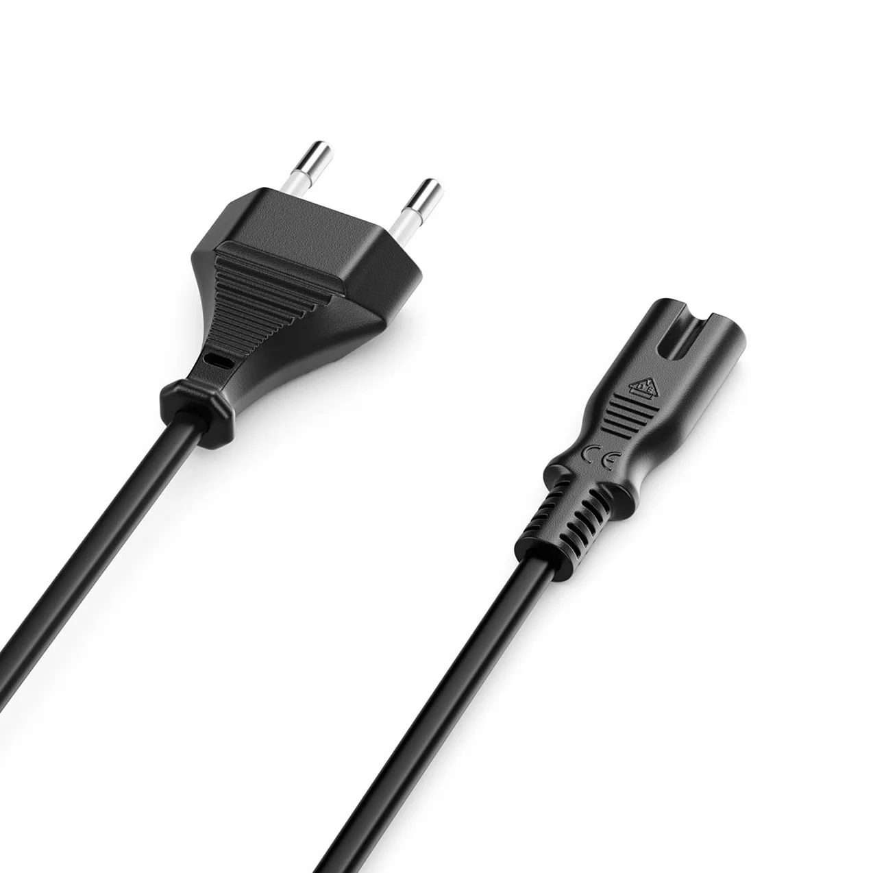 deleyCON 2m Cable de Alimentación Eléctrico Tipo C Euroconector a C7 Hembra Negro
